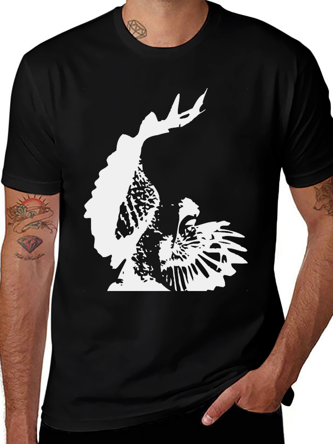 Variant 17 of Black Tee with Turkey Graphic