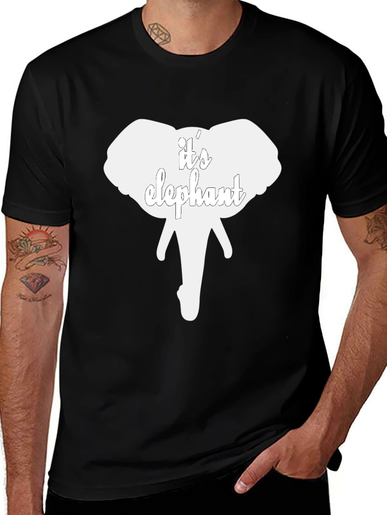 Variant 26 of It's Elephant Graphic Tee - Black