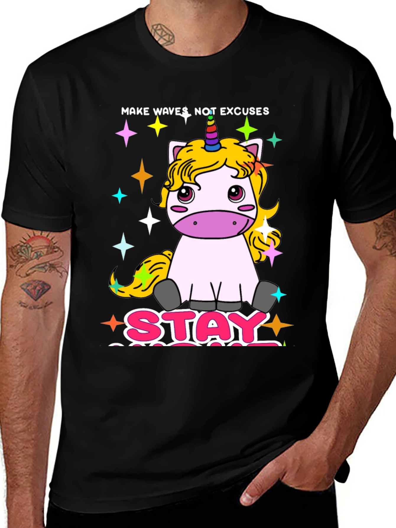 Variant 16 of Unicorn "Stay Cool" Graphic T-Shirt