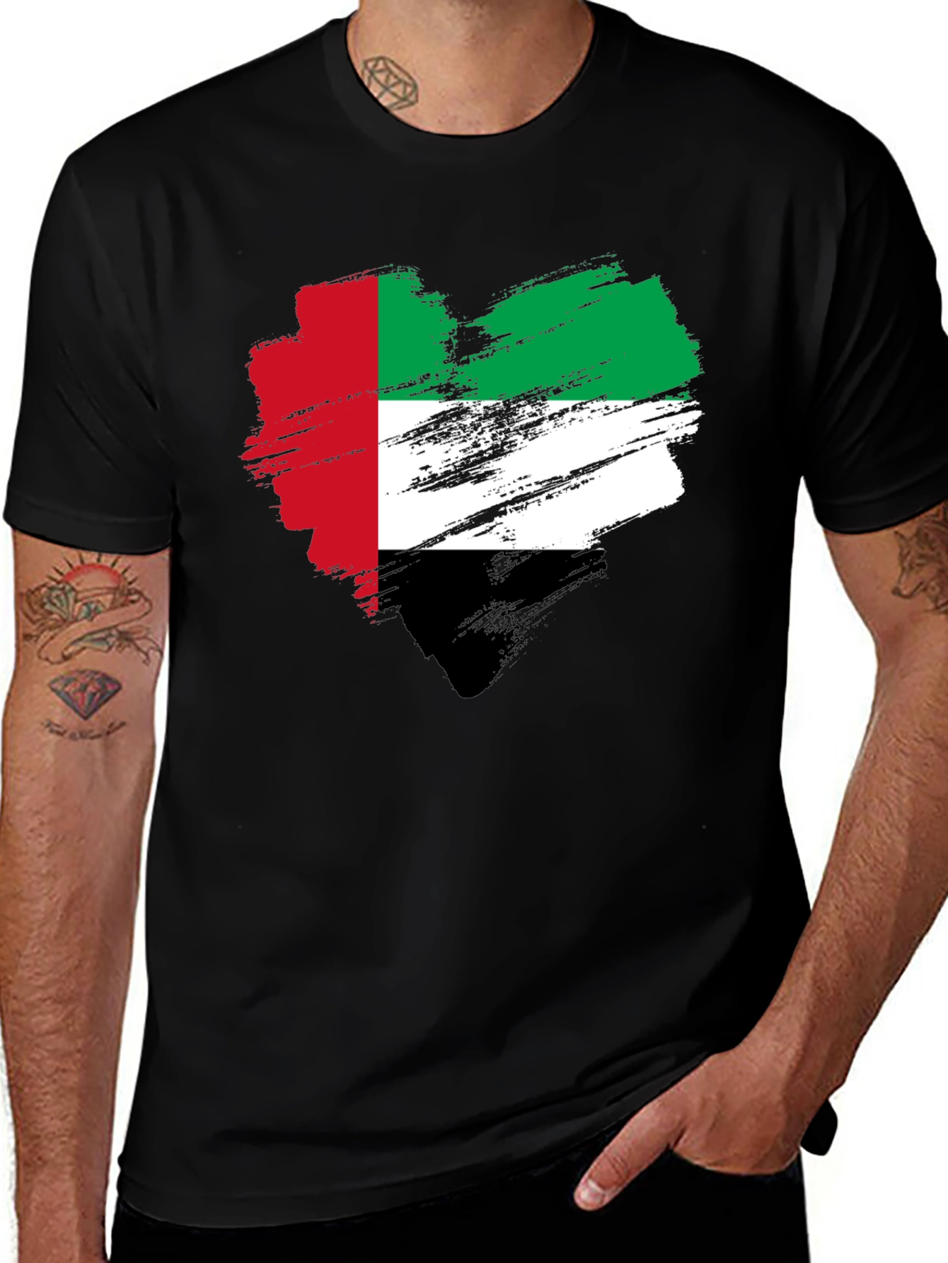 UAE Flag Heart T-Shirt