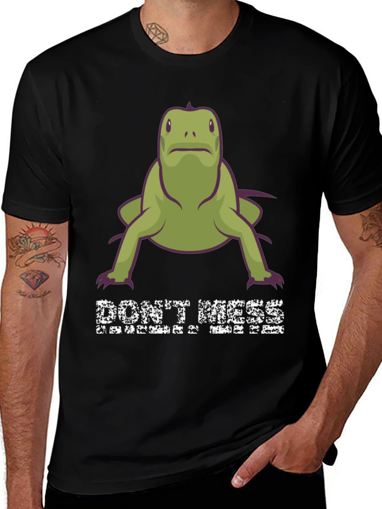 Variant 16 of Don't Mess With Iguana Black T-Shirt