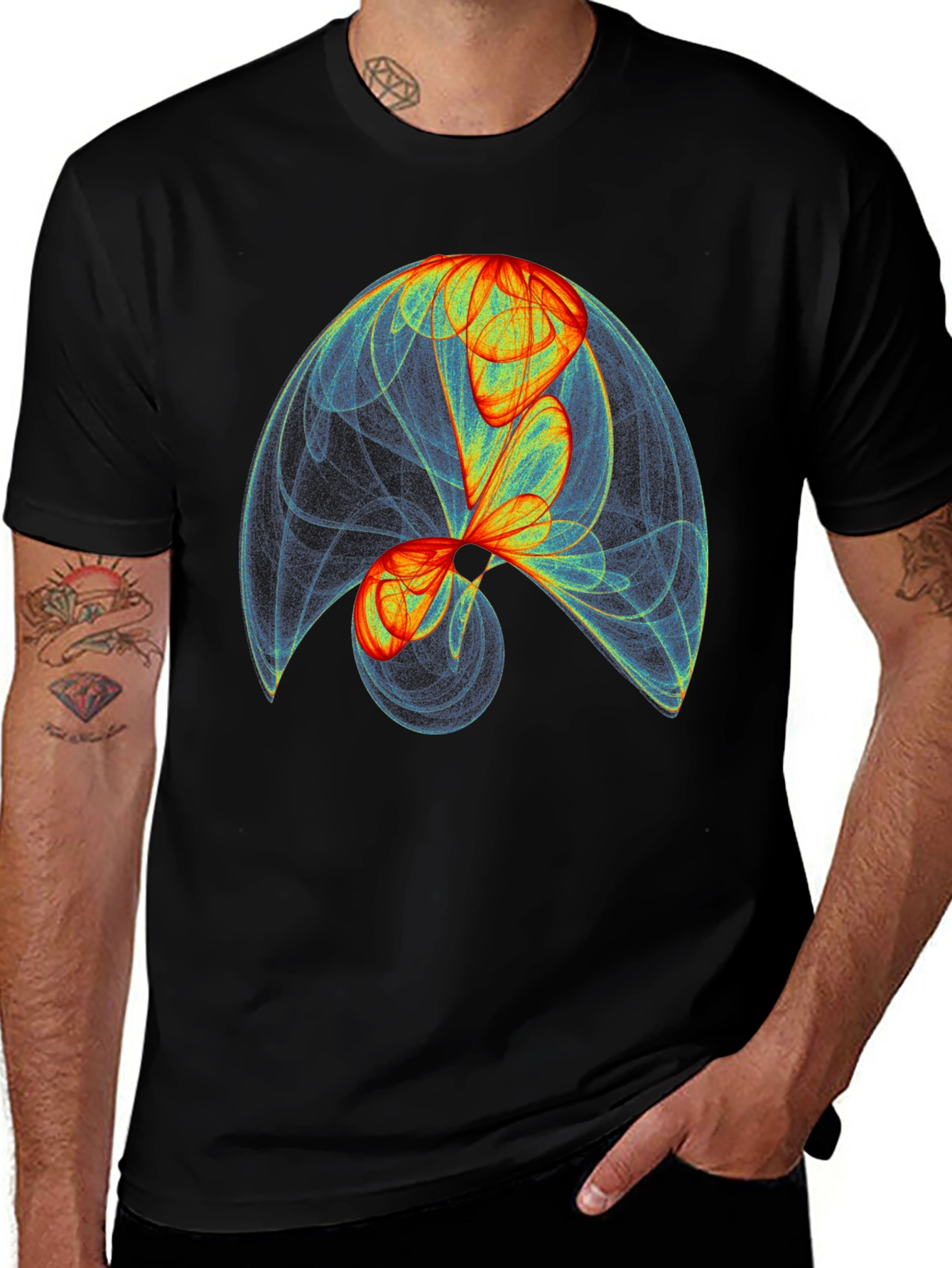 Variant 6 of Abstract Graphic Print Black T-Shirt