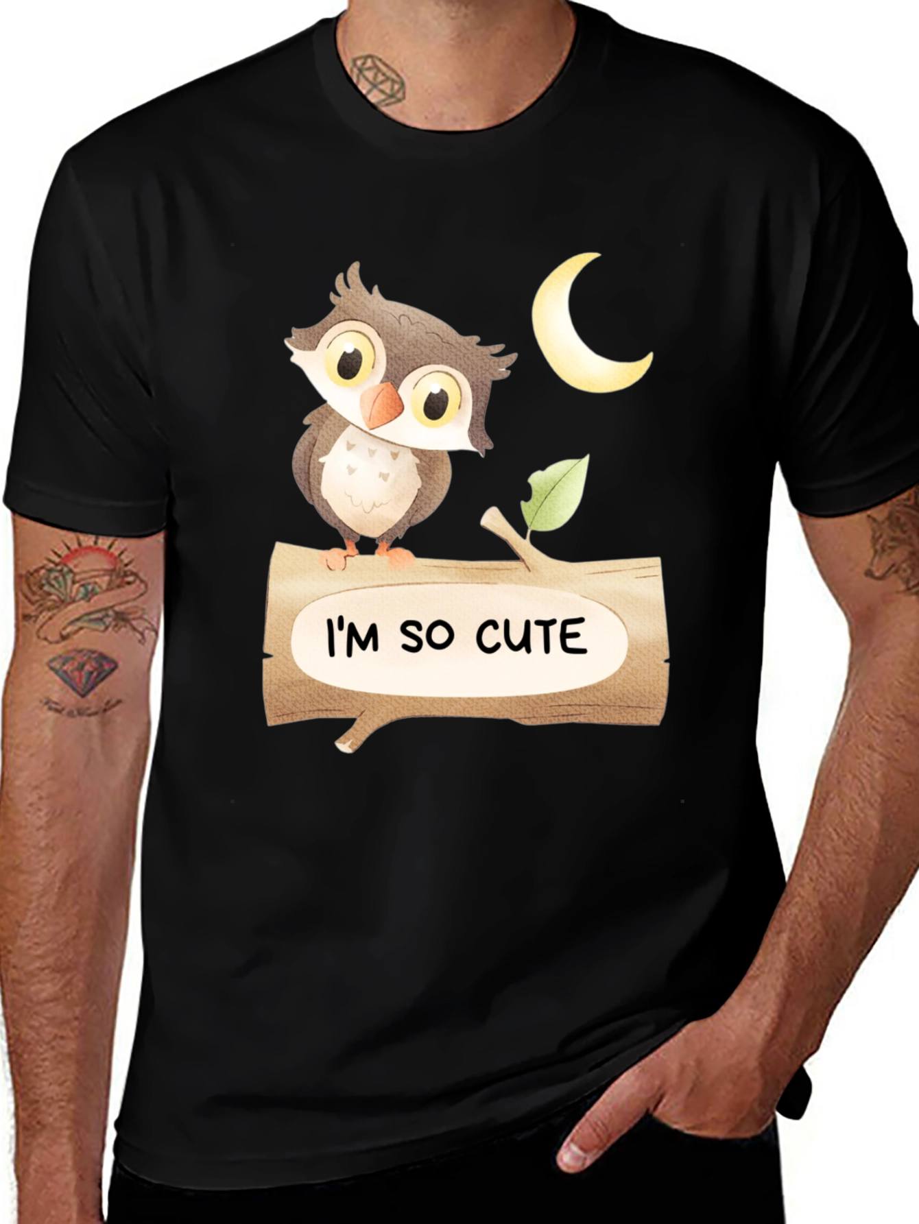 Variant 2 of Cute Owl "I'm So Cute" Graphic T-Shirt