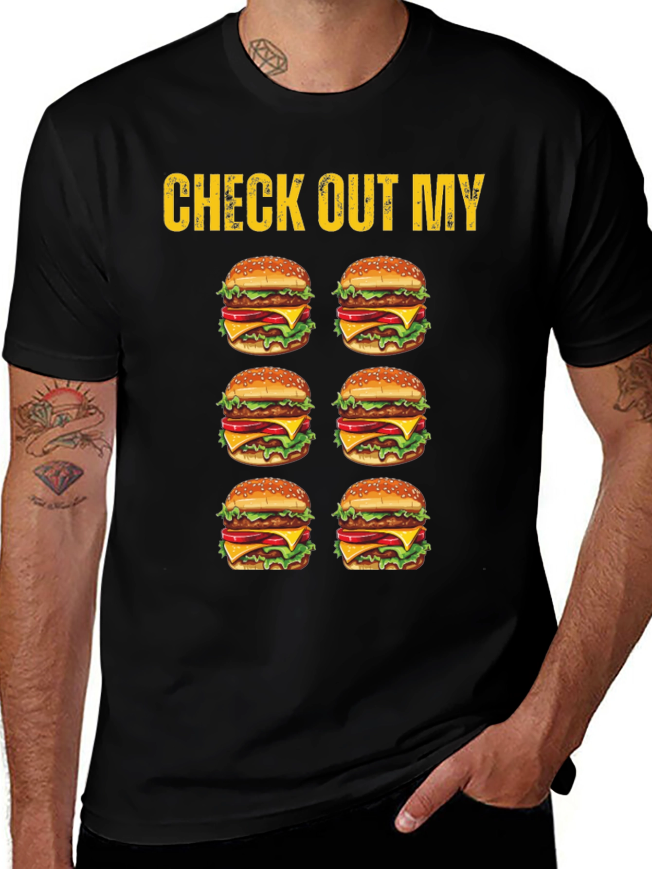 Variant 25 of Check Out My Burgers Graphic T-Shirt - Casual Foodie Tee