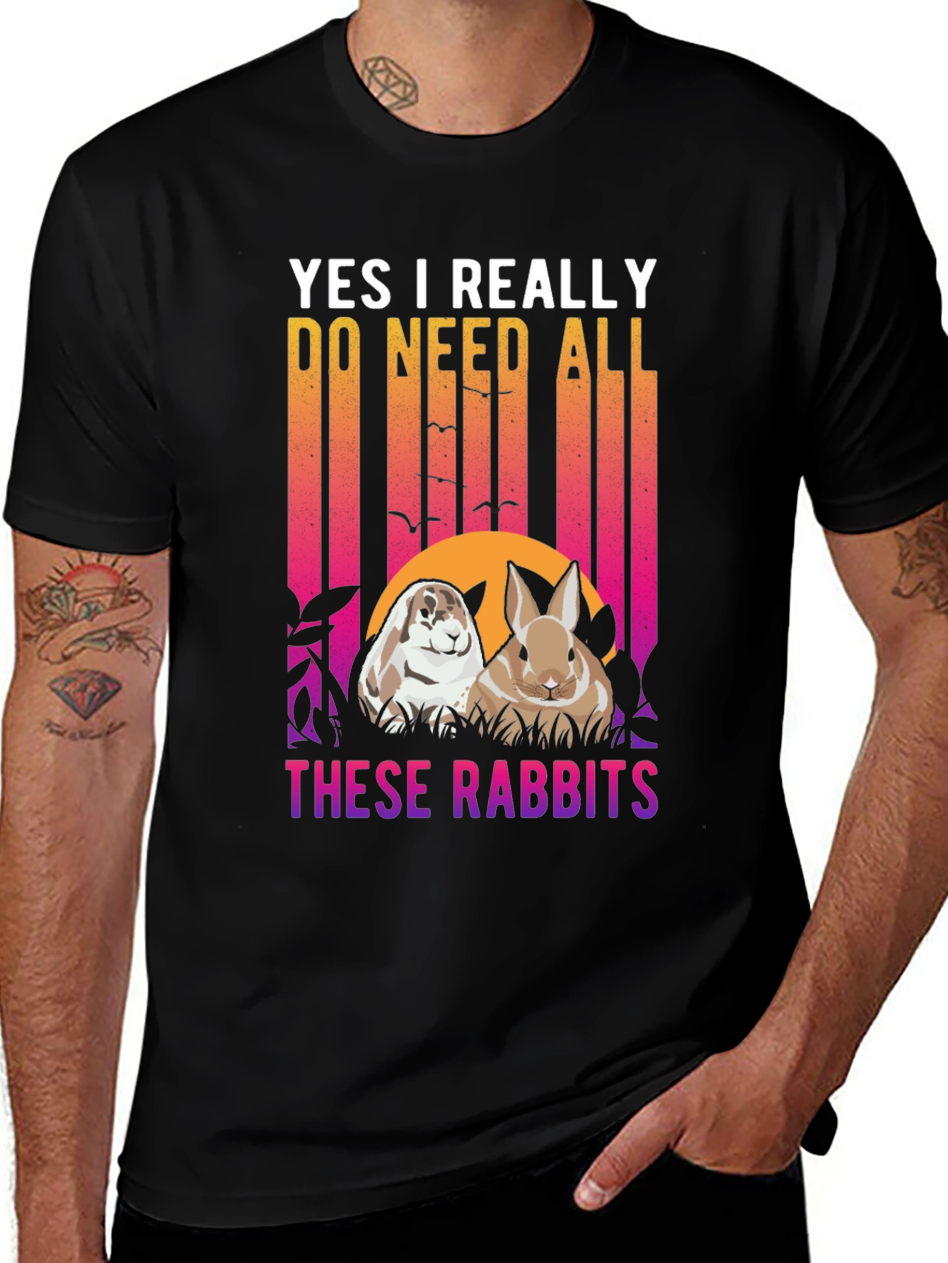 Variant 4 of Rabbit Lover T-Shirt - Need All These Rabbits Graphic Tee