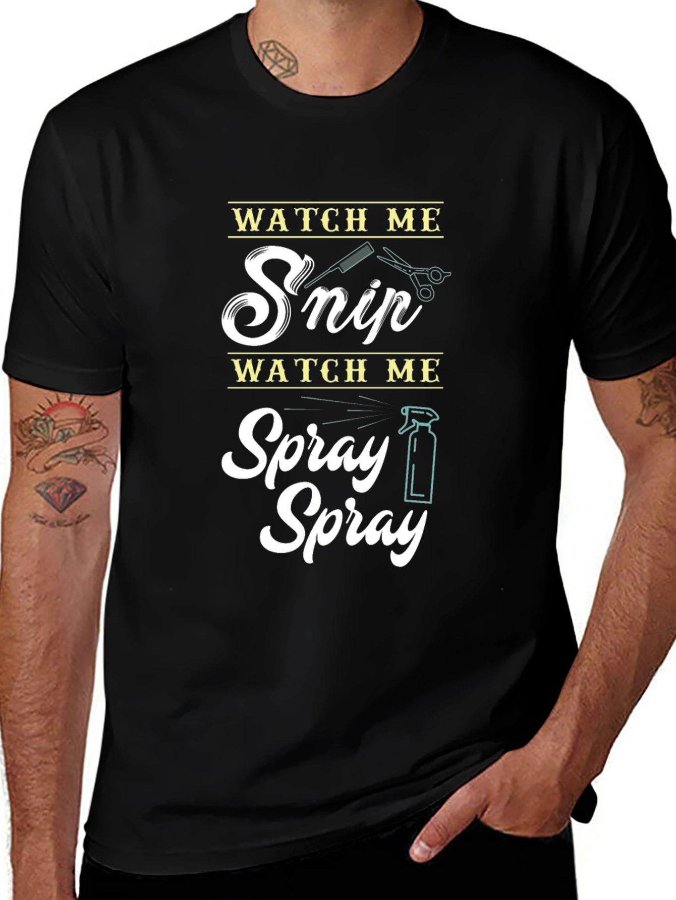 Watch Me Snip & Spray Black Graphic Tee