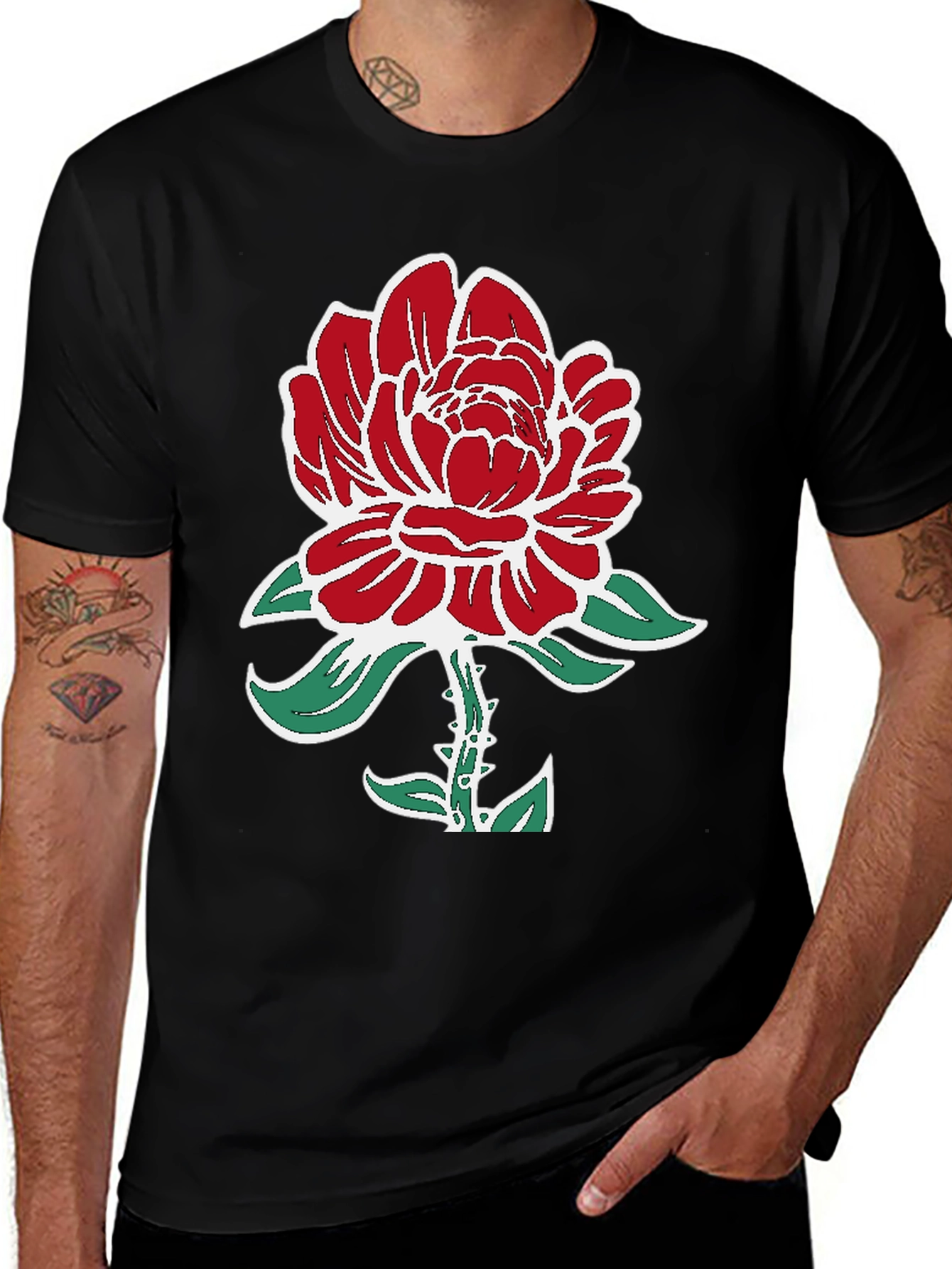 Variant 14 of Red Rose Graphic Print Tee