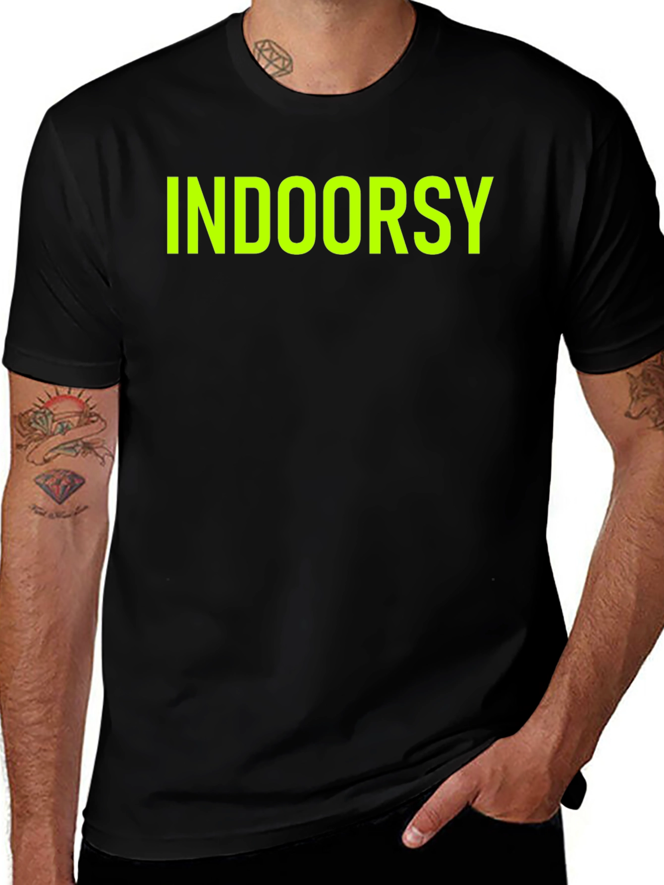 Variant 26 of Indoorsy Black Graphic Tee