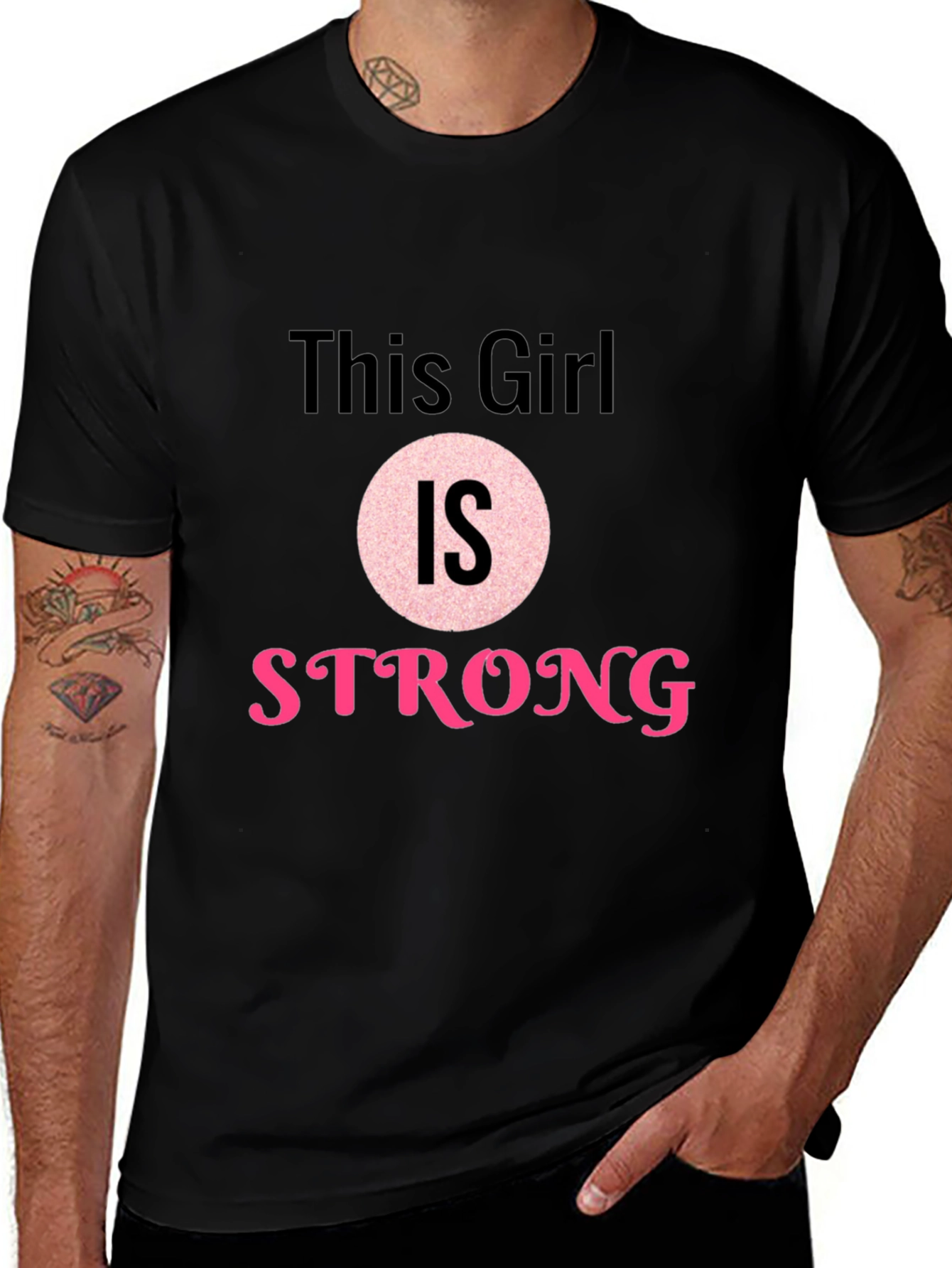 Variant 20 of This Girl Is Strong Graphic Tee - Black