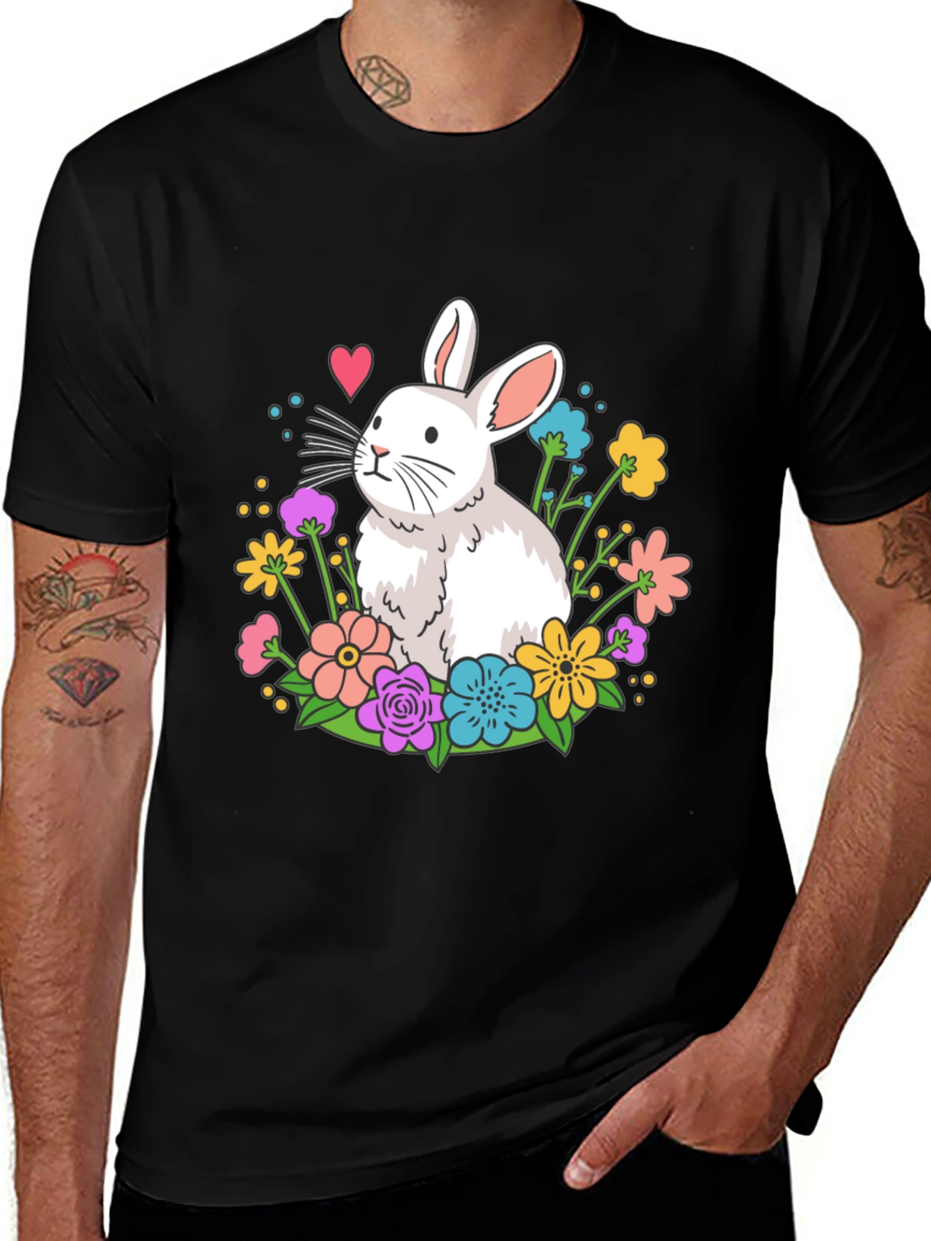 Variant 5 of Cute Easter Bunny in Flowers T-Shirt