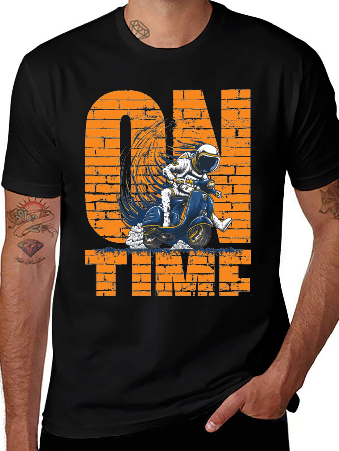 On Time Astronaut T-Shirt - Unique Graphic Tee