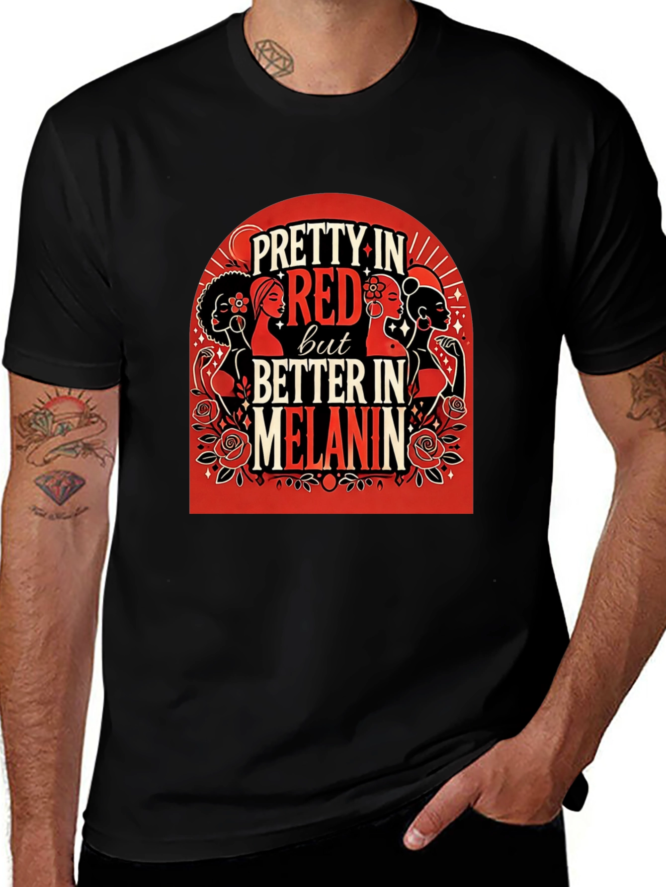 Variant 18 of Pretty in Red Melanin Graphic T-Shirt