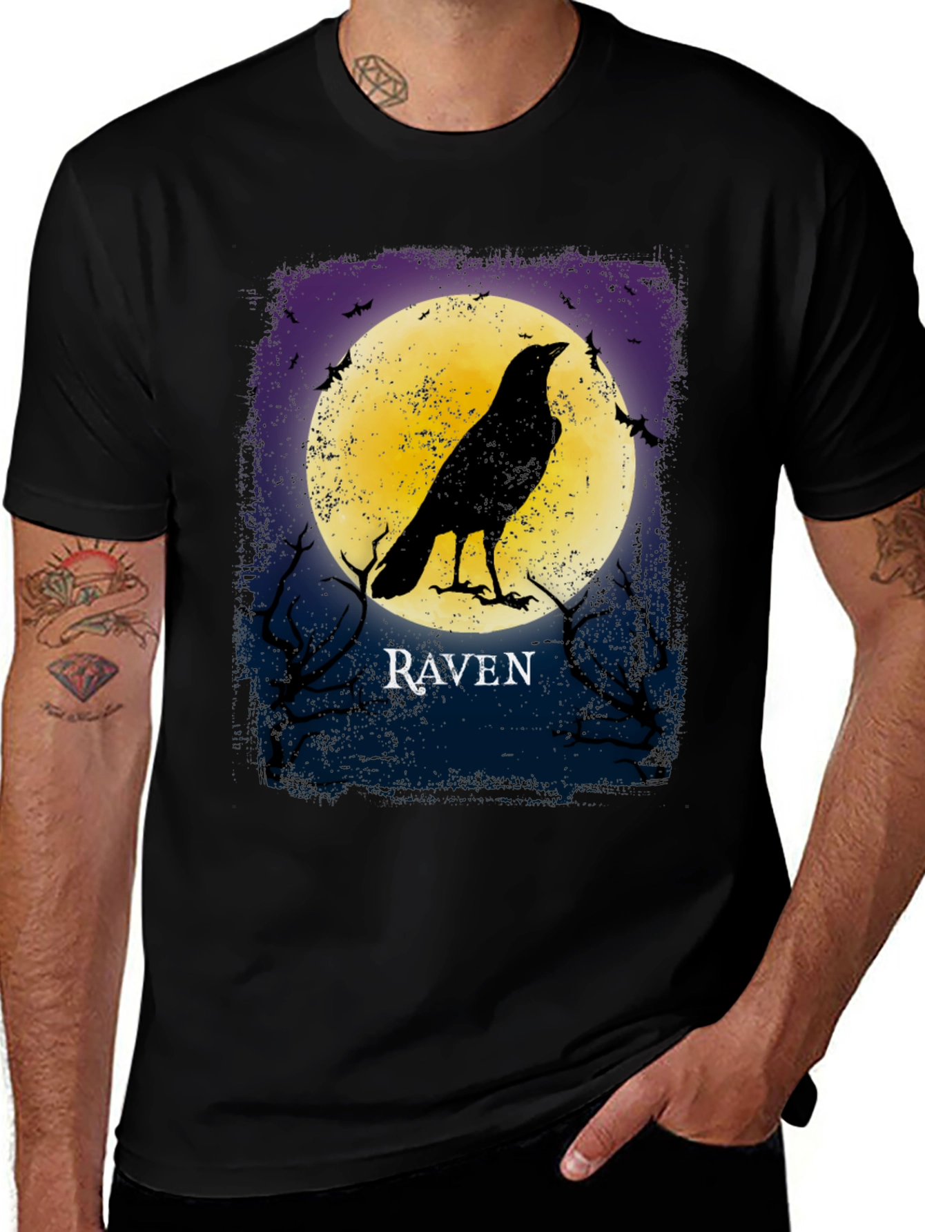 Variant 16 of Raven Moon Graphic T-Shirt, Black