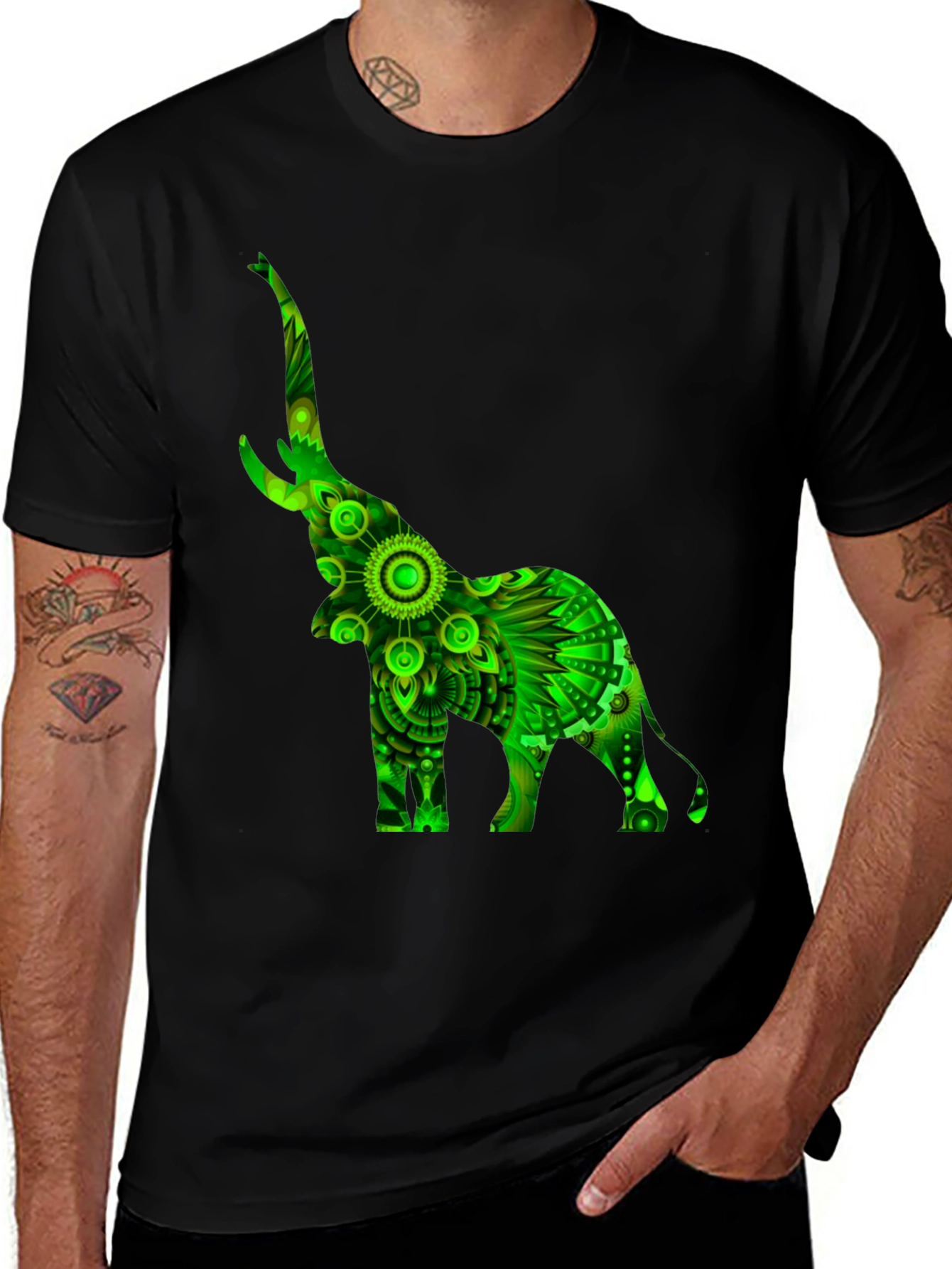 Variant 20 of Green Elephant Graphic Print Tee