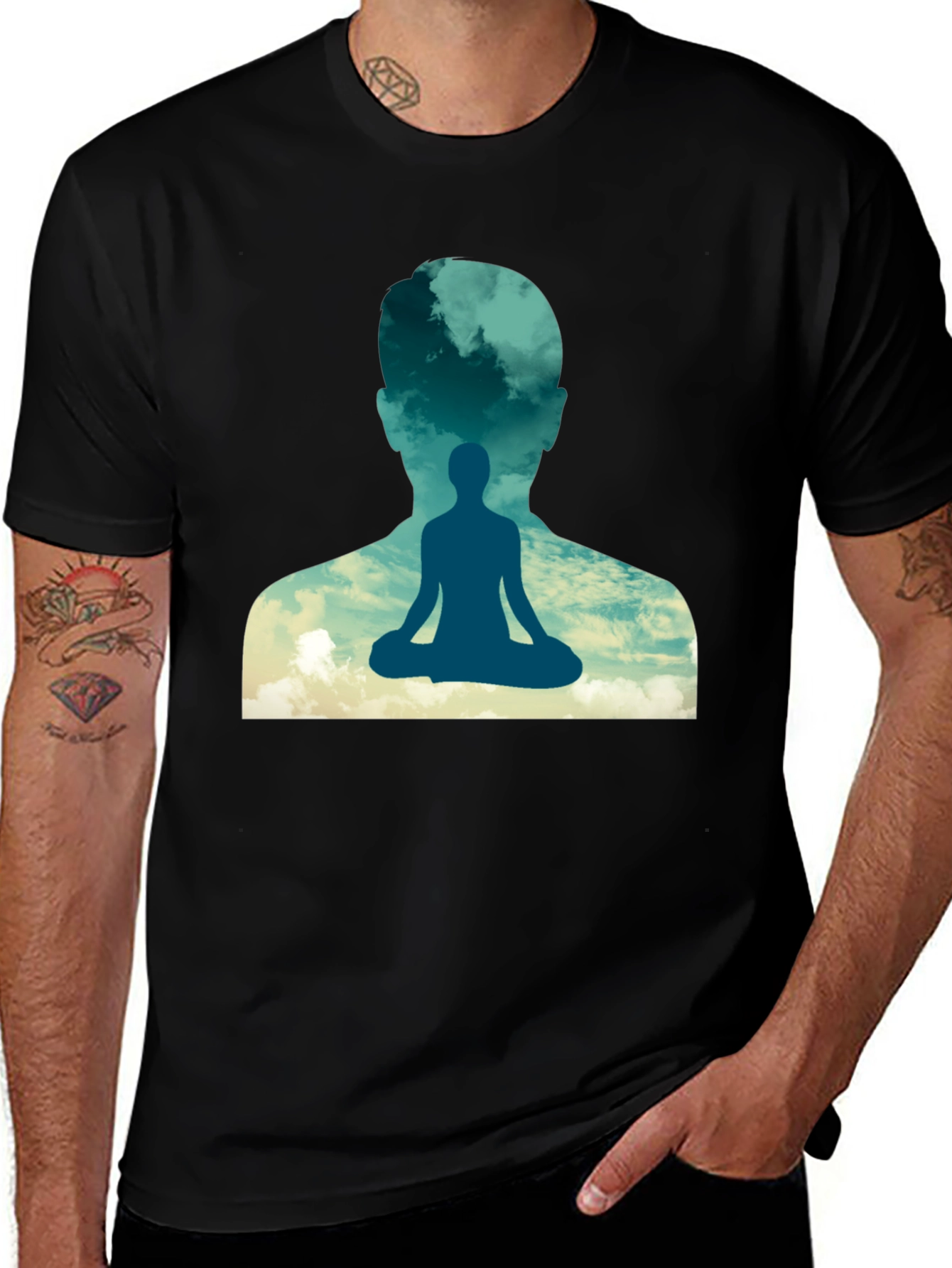Variant 8 of Yoga Meditation Man Silhouette T-Shirt