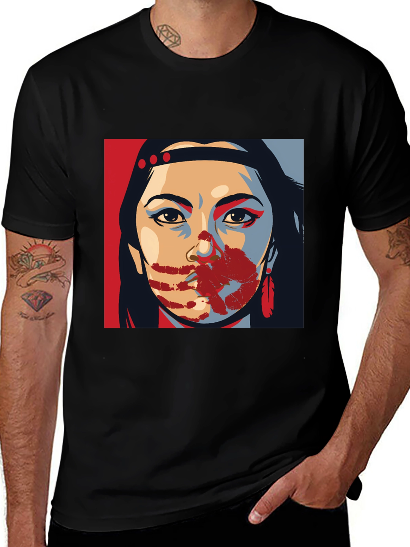 Variant 9 of Native American Woman Graphic T-Shirt