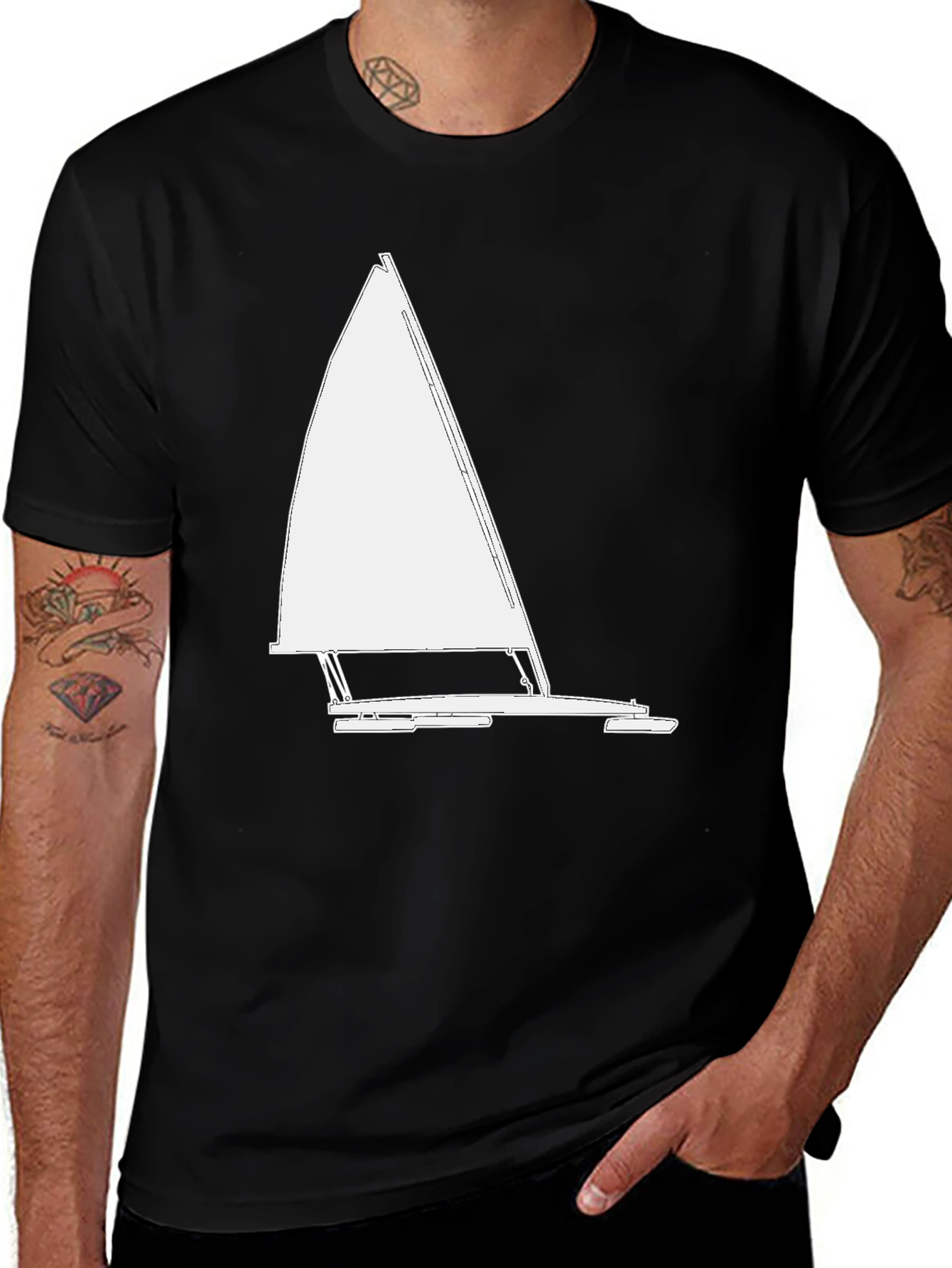 Variant 3 of Sailing T-Shirt: Catamaran Design Tee