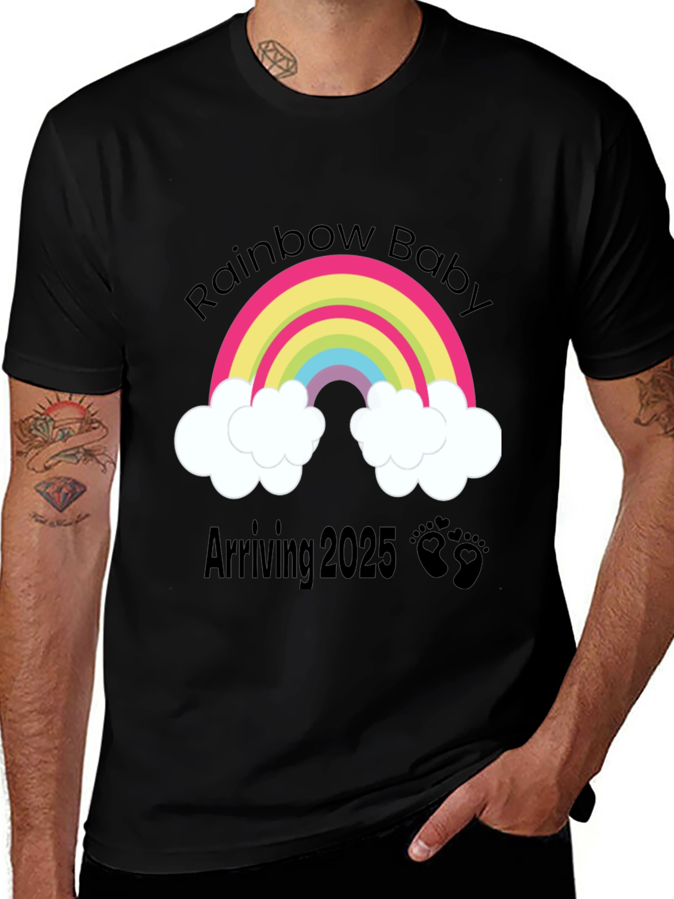 Rainbow Baby Arriving 2025 T-Shirt
