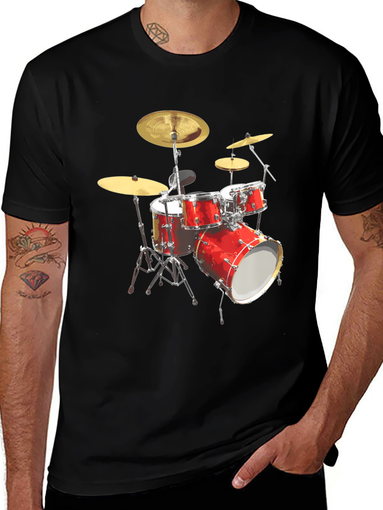 Variant 18 of Drum Set Graphic Tee - Music Lover's T-Shirt