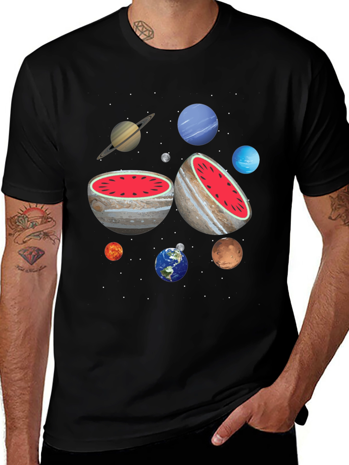 Variant 16 of Planetary Watermelon Men's Graphic T-Shirt