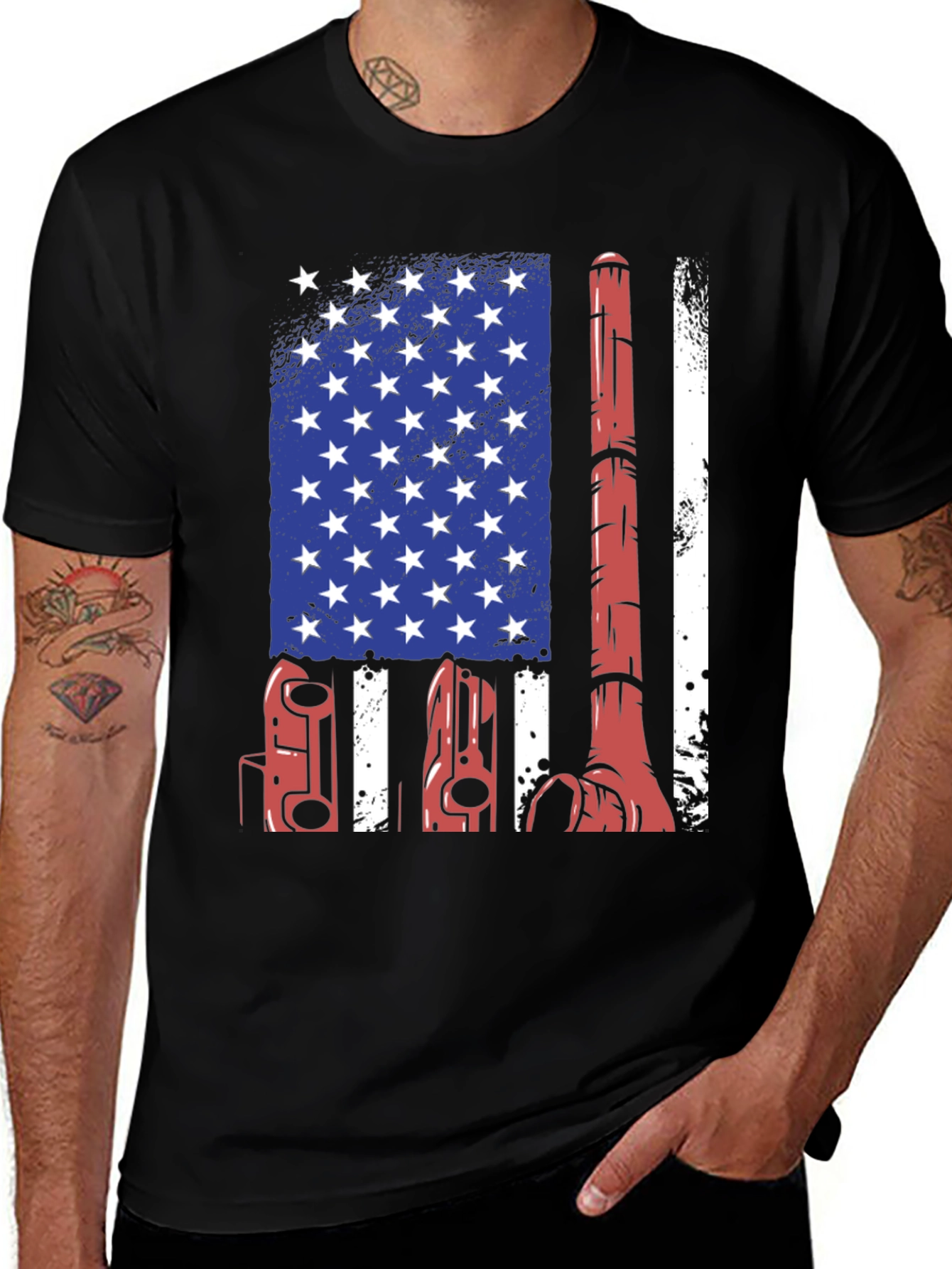 American Flag Welder T-Shirt