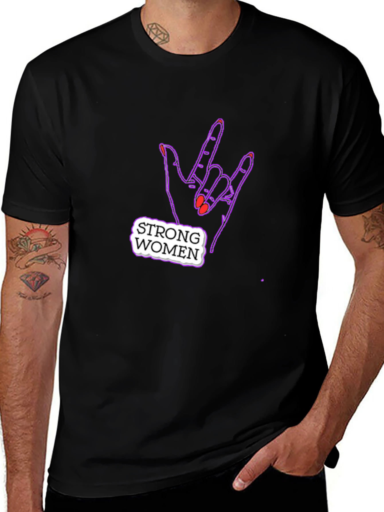 Variant 11 of Strong Women Graphic Tee - Rock On!