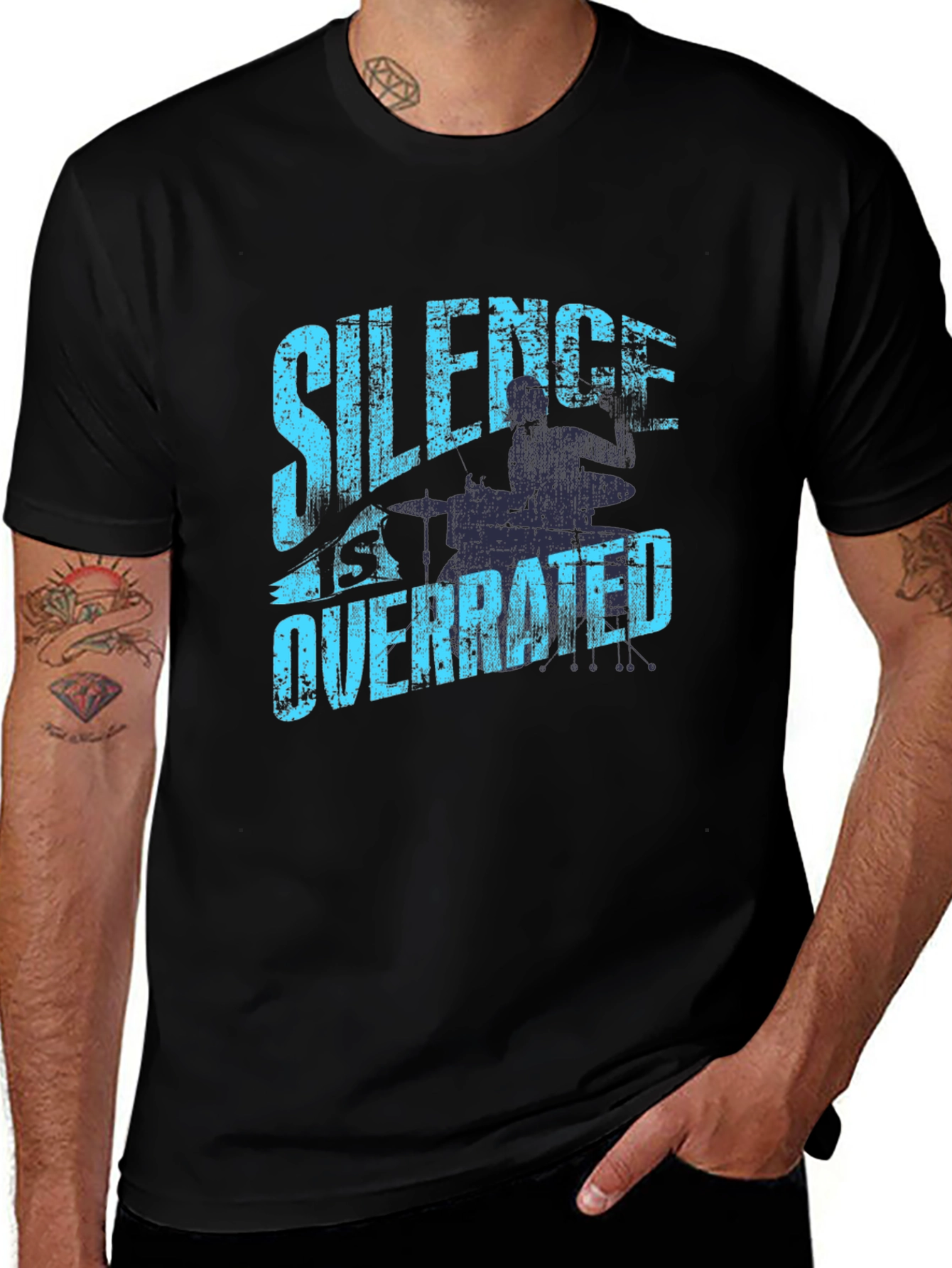 Variant 12 of Silence Is Overrated Graphic Tee - Drummer T-Shirt