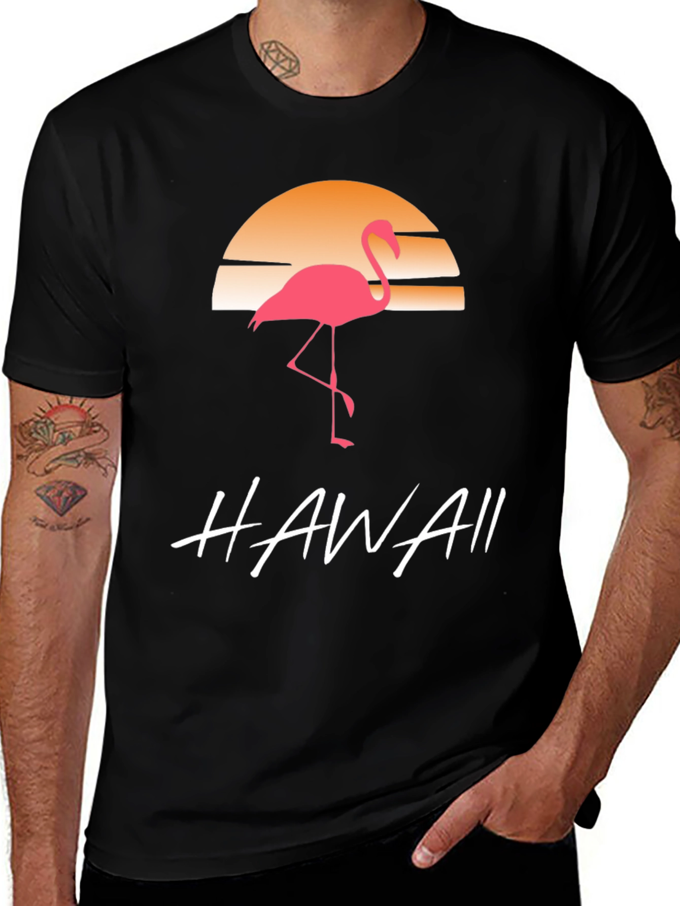 Variant 20 of Hawaii Flamingo Sunset Graphic T-Shirt