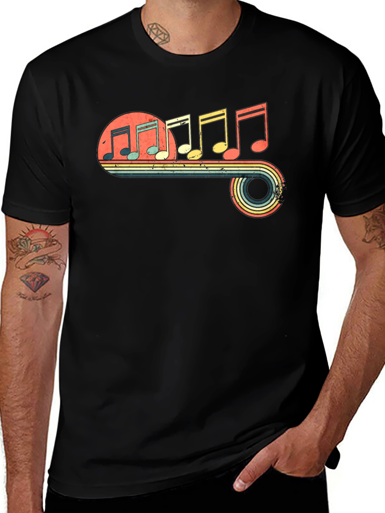 Retro Music Note T-Shirt - Vintage Inspired Design