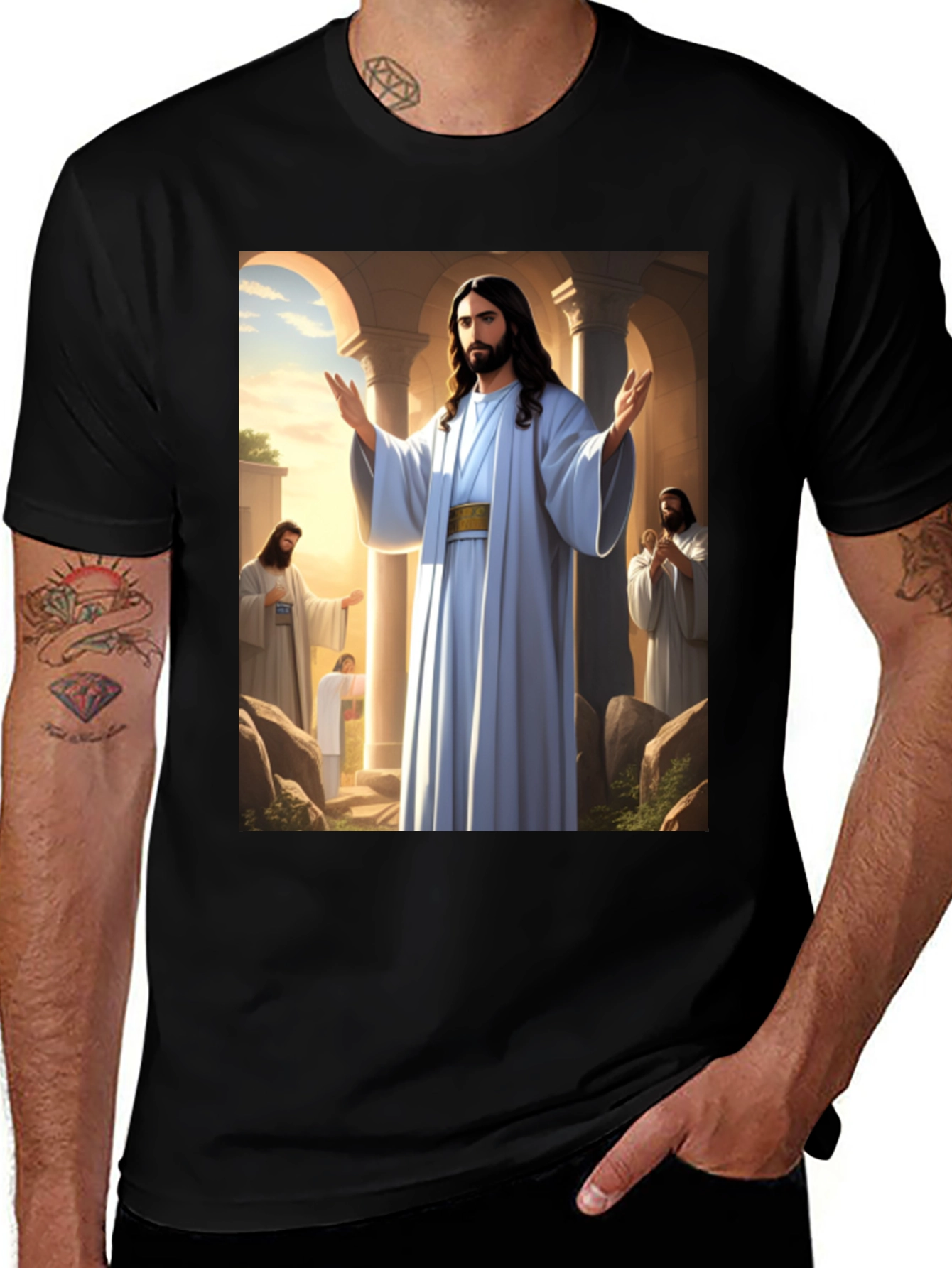 Variant 28 of Jesus White Robe Graphic Tee