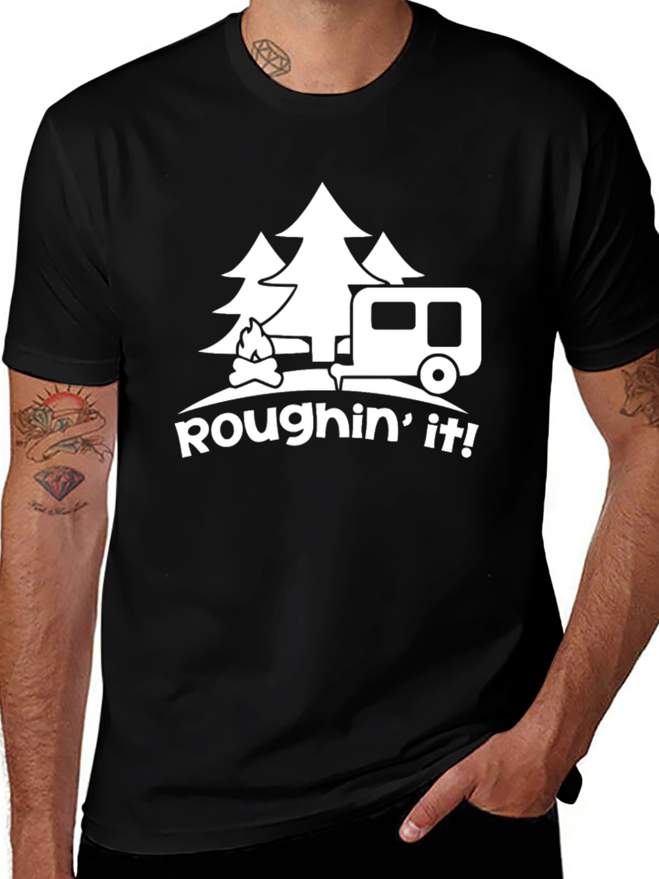 Variant 19 of Roughin' It Camping T-Shirt - Outdoor Adventure Tee