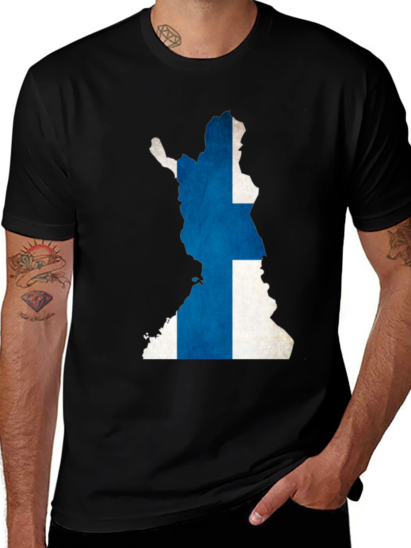 Finland Flag Map Graphic T-Shirt