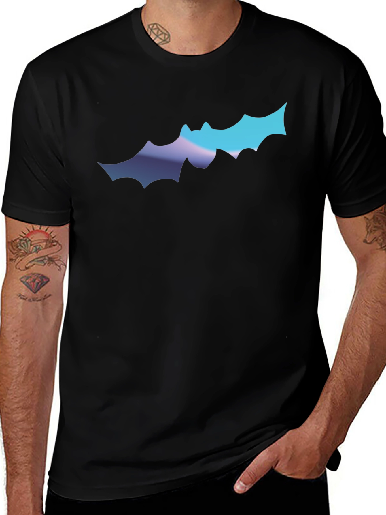 Variant 5 of Stylish Bat Graphic Black T-Shirt