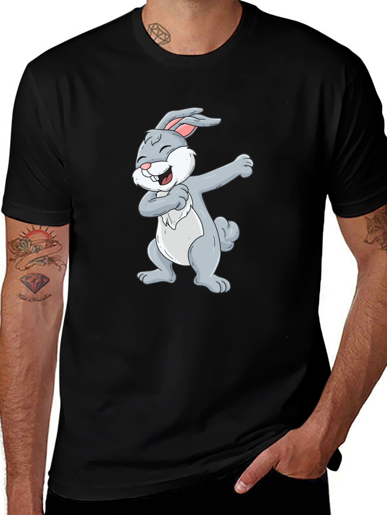 Variant 27 of Dabbing Rabbit Graphic Tee - Comfy Cotton Blend