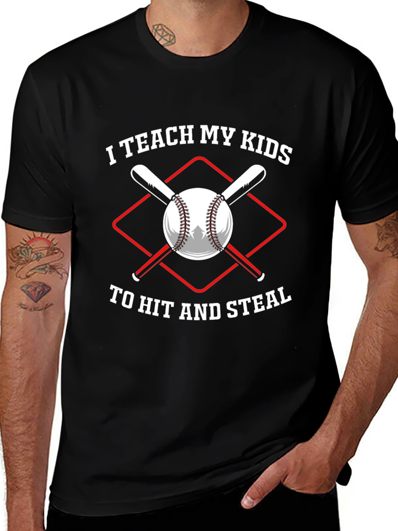 Variant 11 of I Teach My Kids To Hit and Steal Baseball T-Shirt