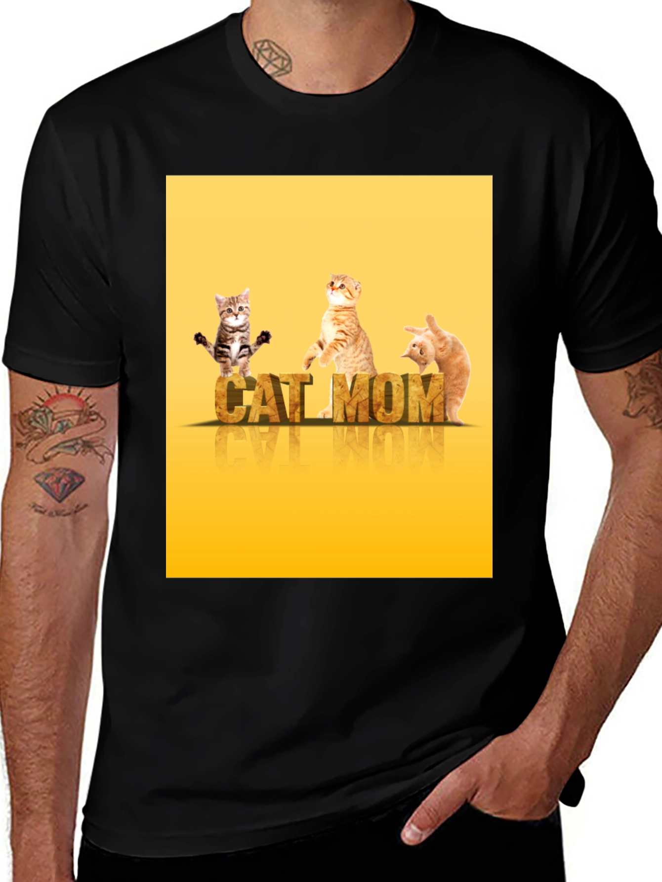 Variant 6 of Cat Mom T-Shirt - Cute Kitten Design
