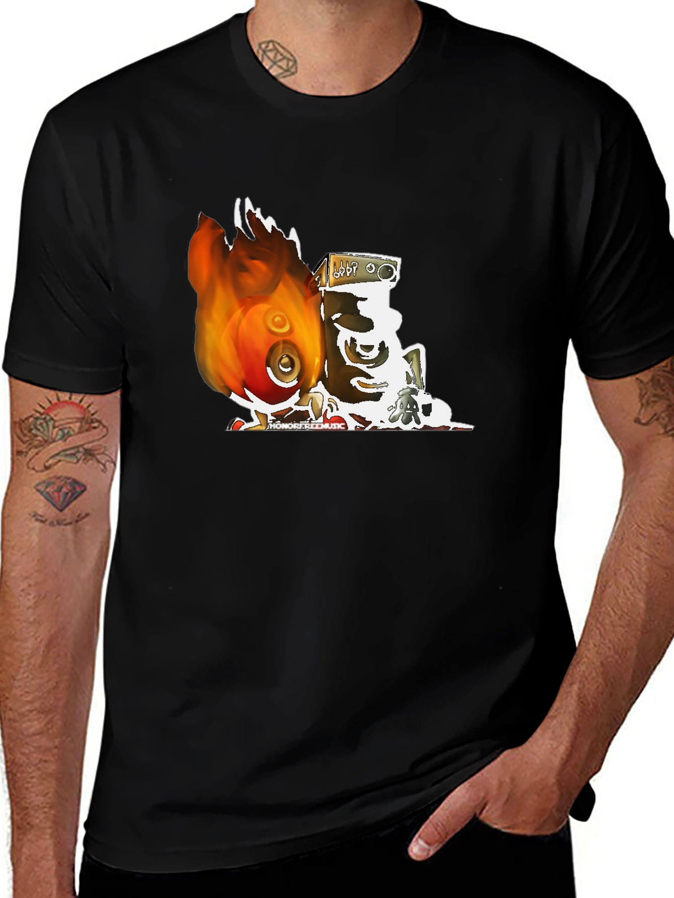 Variant 3 of Flaming Speaker Graphic Tee
