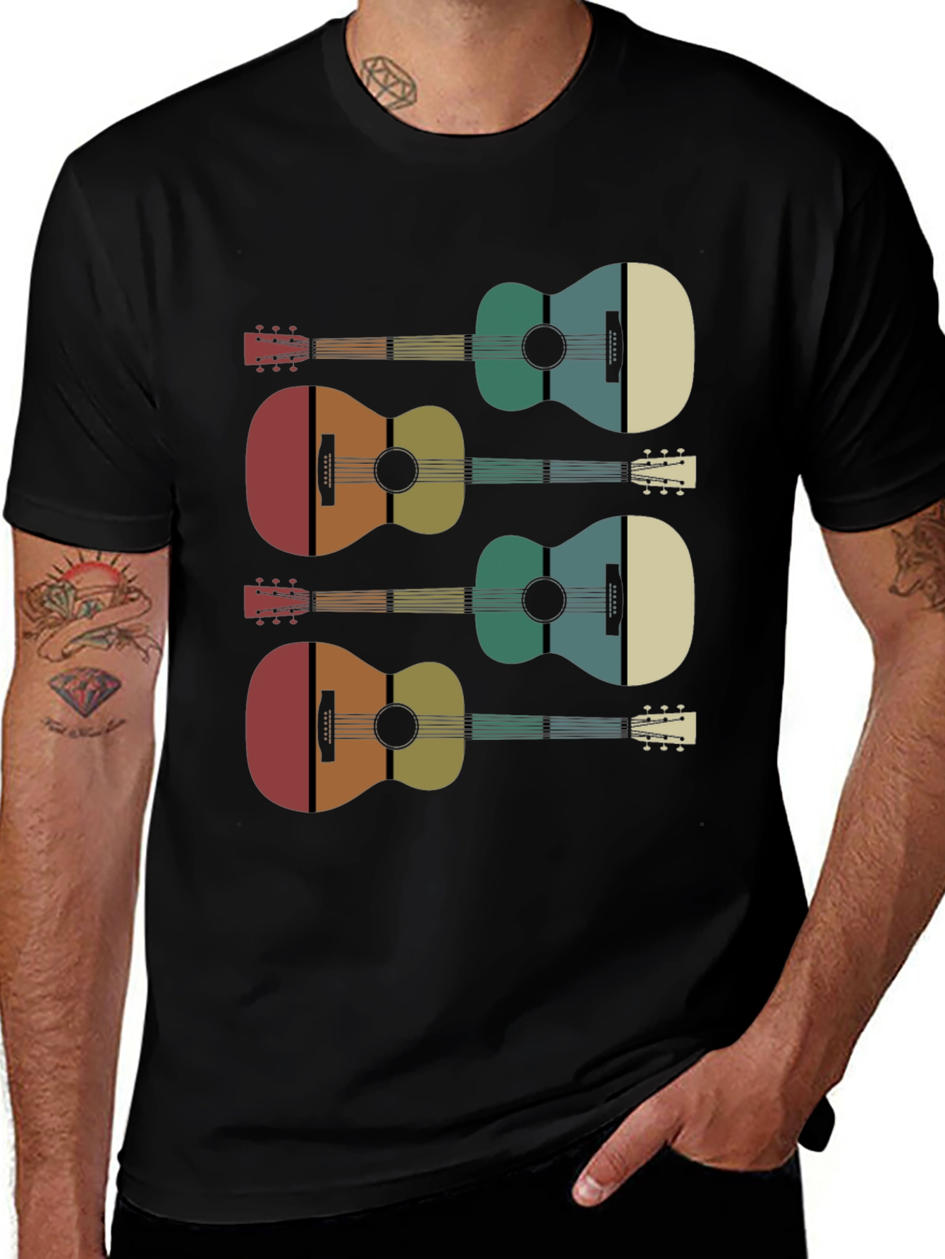 Variant 23 of Retro Guitar Graphic Tee - Music Lover Shirt