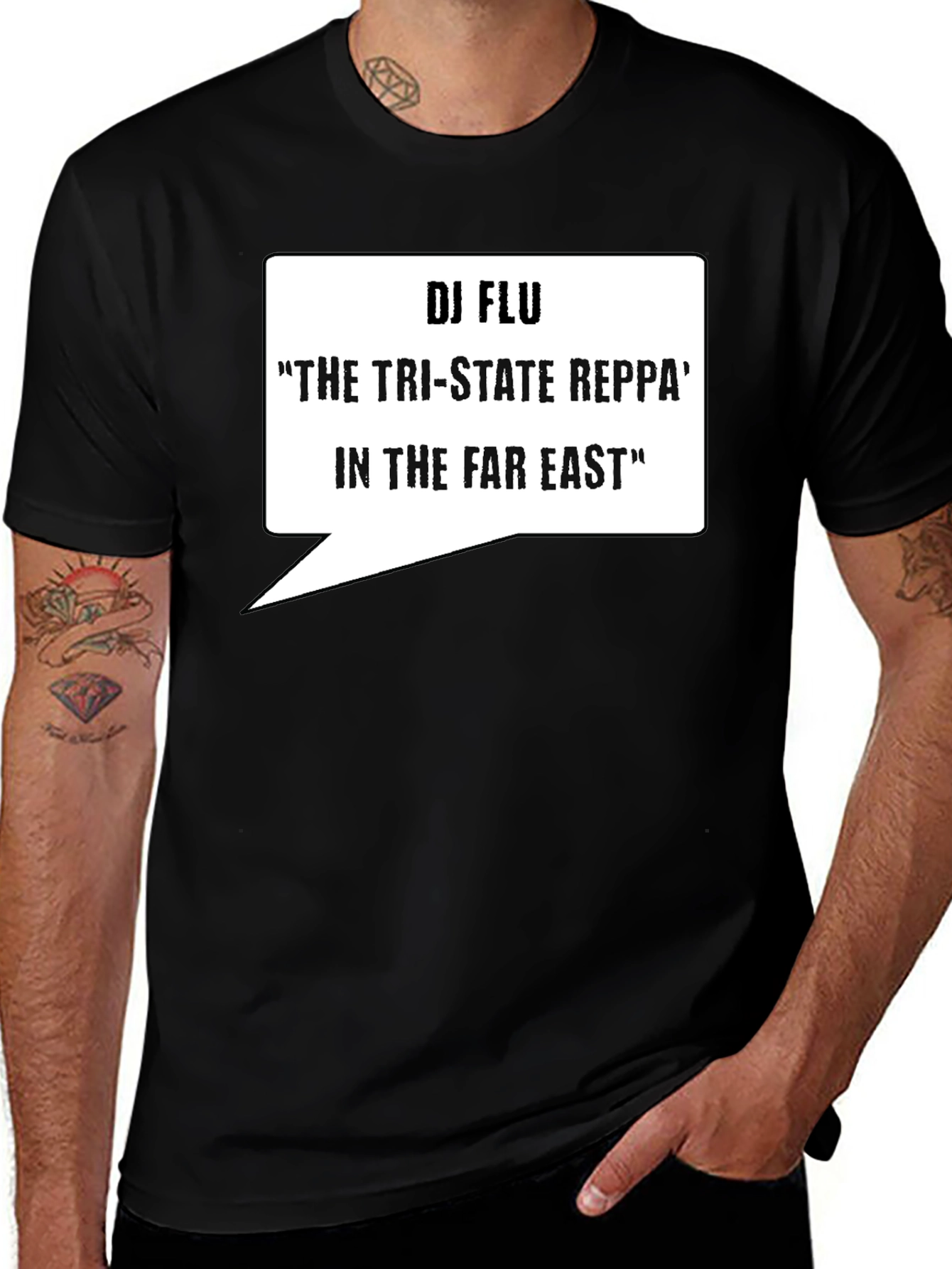 Variant 5 of DJ Flu Tri-State Reppa Graphic Tee - Black