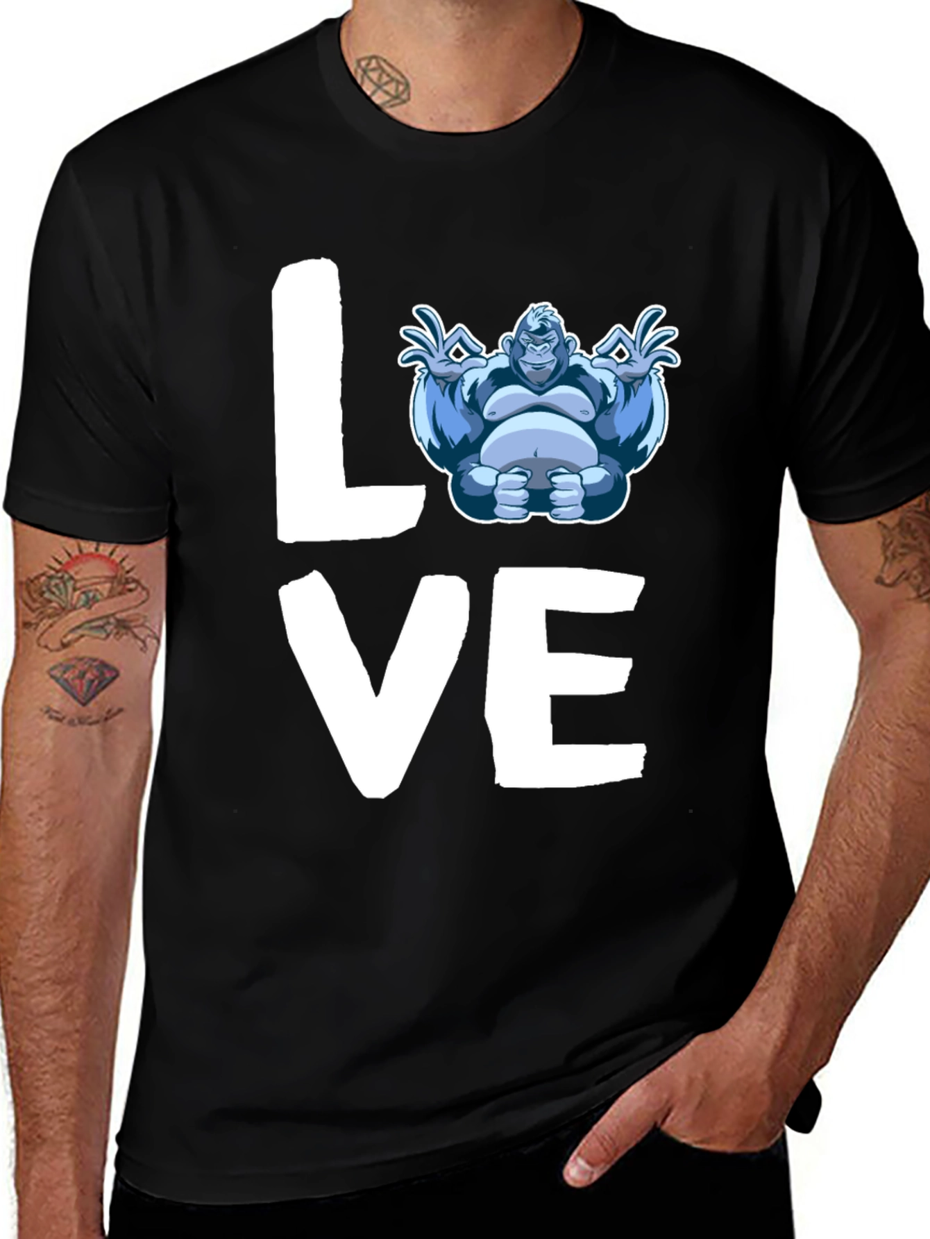 Variant 11 of Love Gorilla T-Shirt - Black