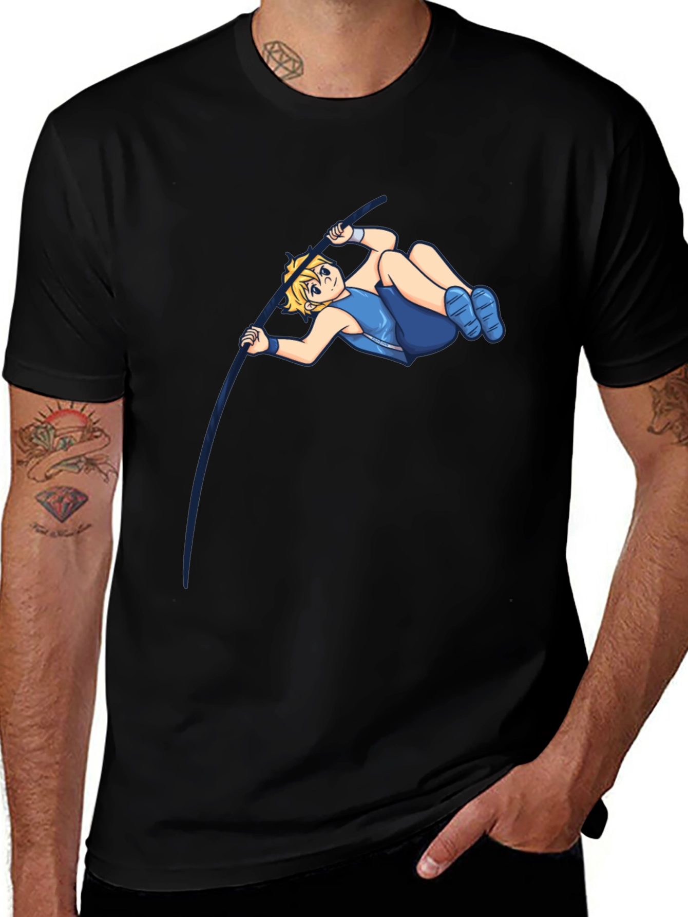 Variant 19 of Pole Vault Cartoon T-Shirt