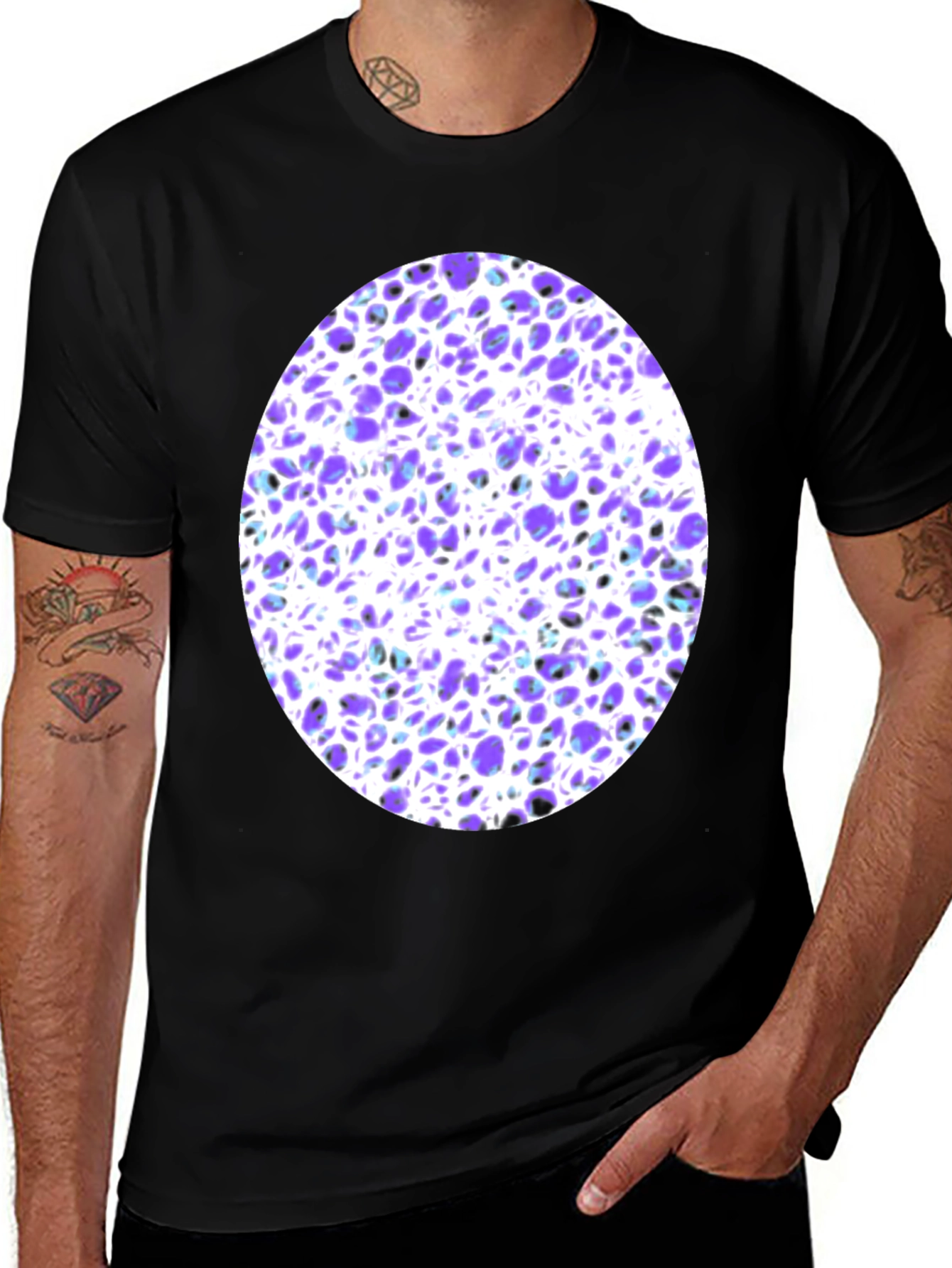 Variant 23 of Abstract Purple & White Print T-Shirt