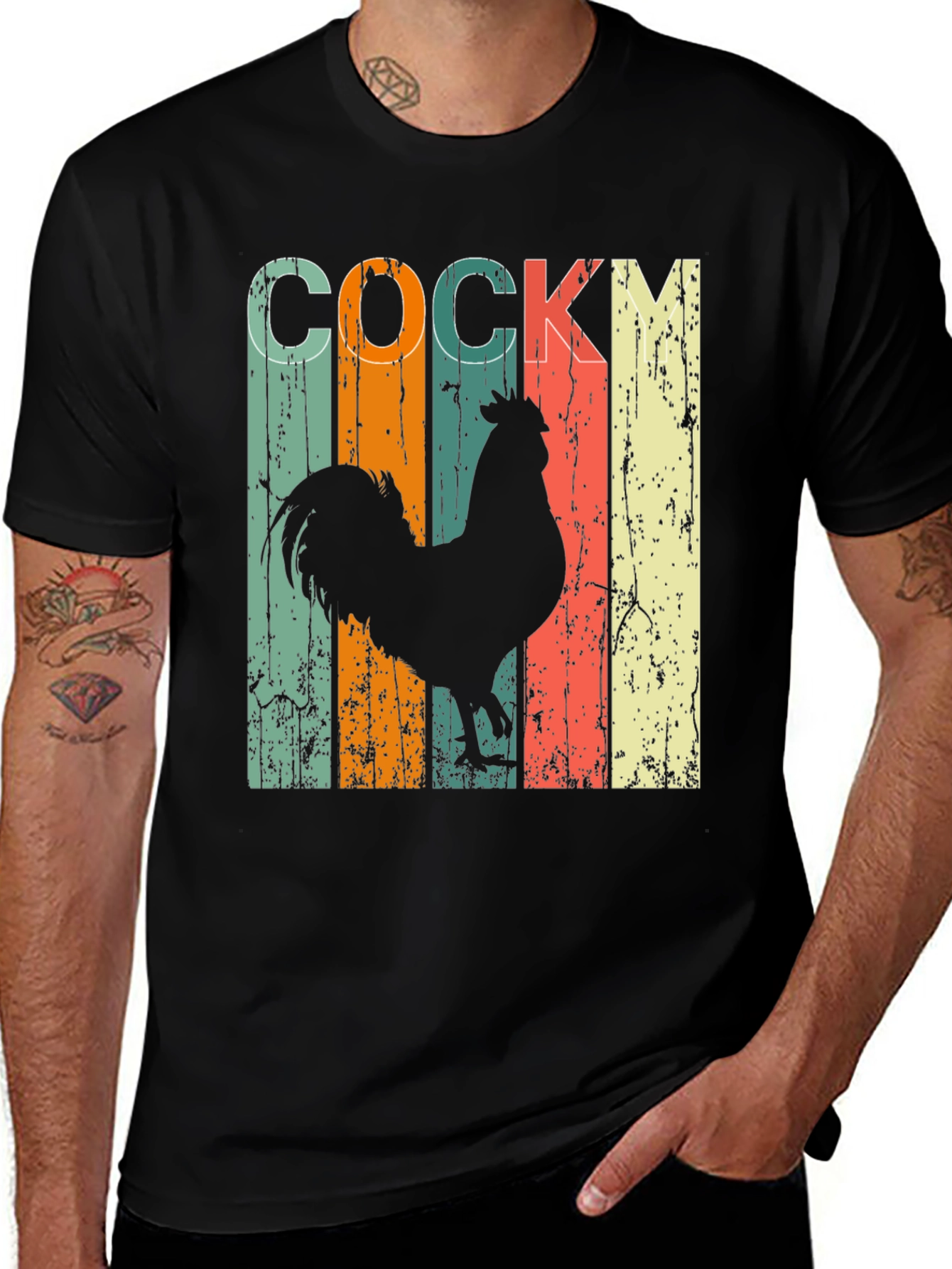 Variant 8 of Vintage Rooster Graphic T-Shirt - Retro Style