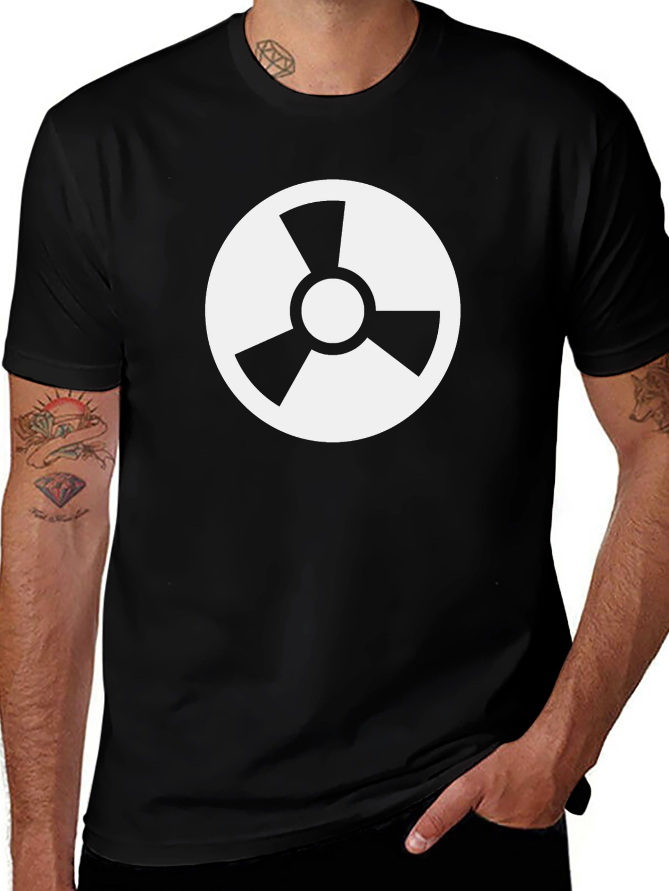 Variant 12 of Radiation Symbol Tee - Black Graphic T-Shirt