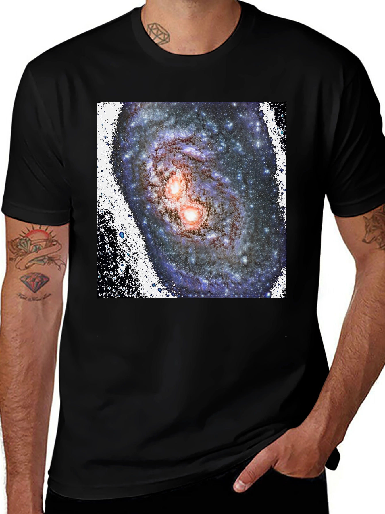 Variant 24 of Galaxy Print Black T-Shirt - Unique Cosmic Design