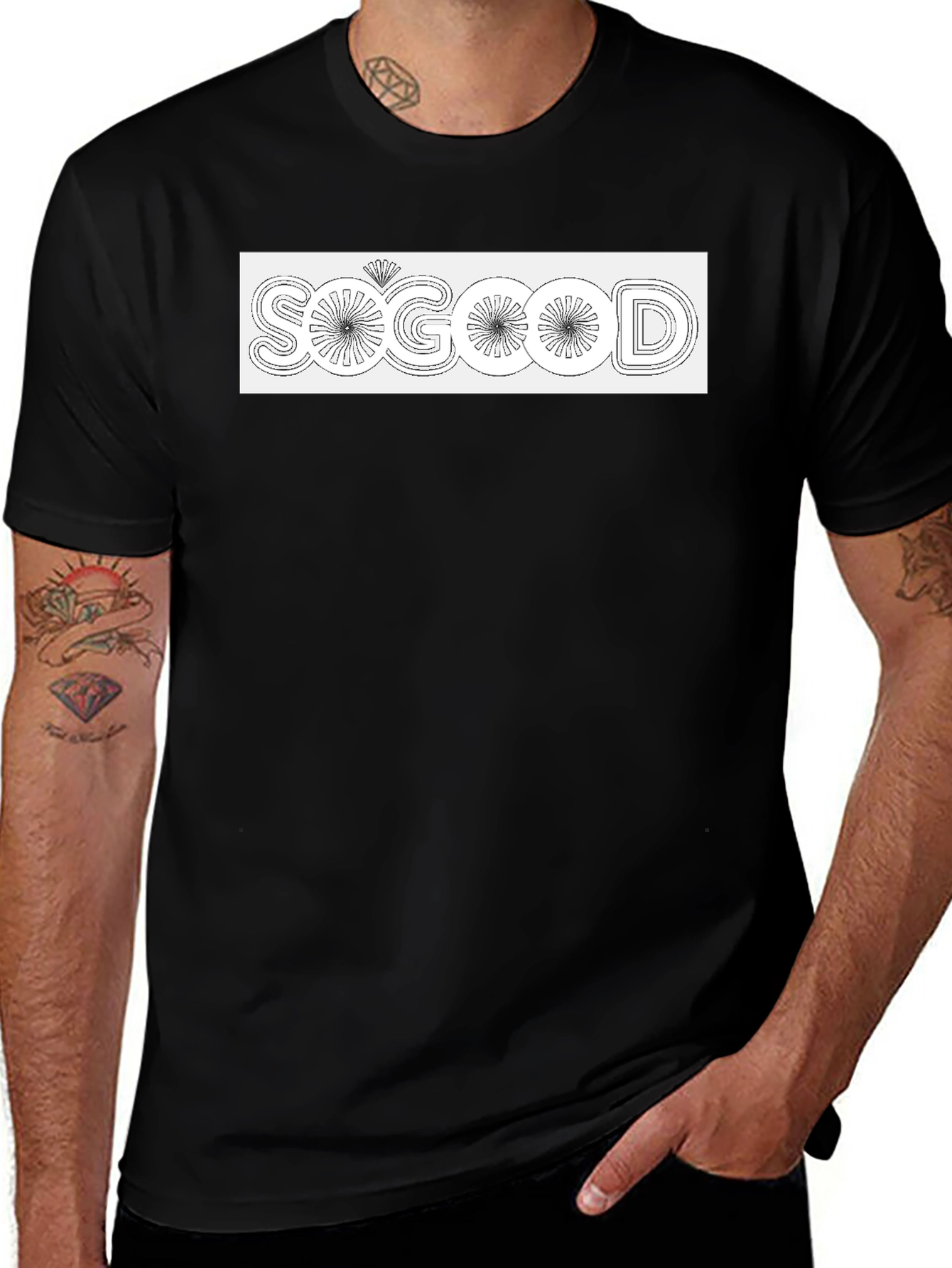 Variant 27 of So Good Graphic Print Black T-Shirt