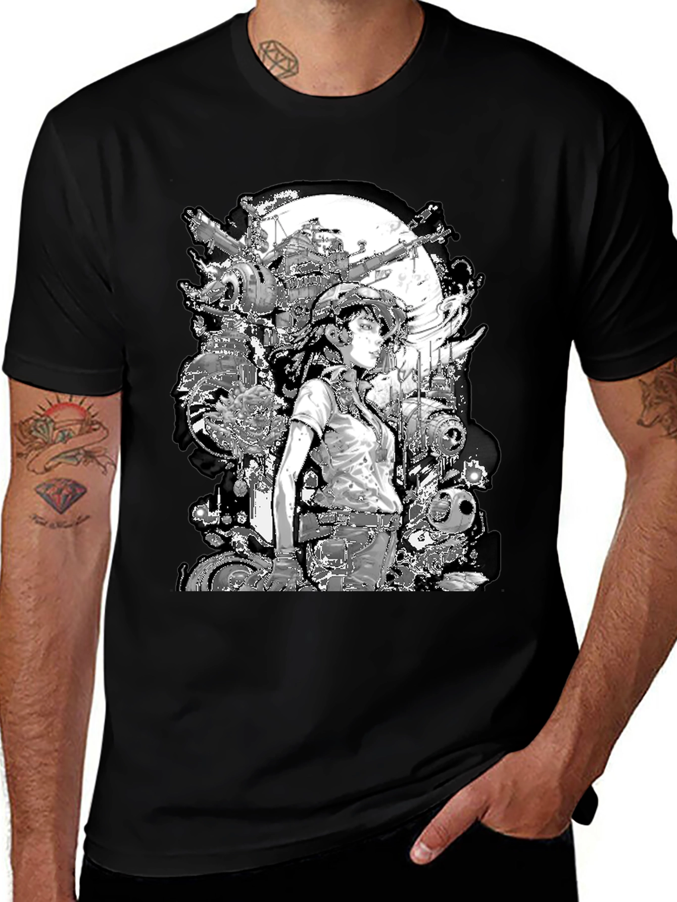 Variant 30 of Anime Girl & Mecha T-Shirt - Sci-Fi Graphic Tee