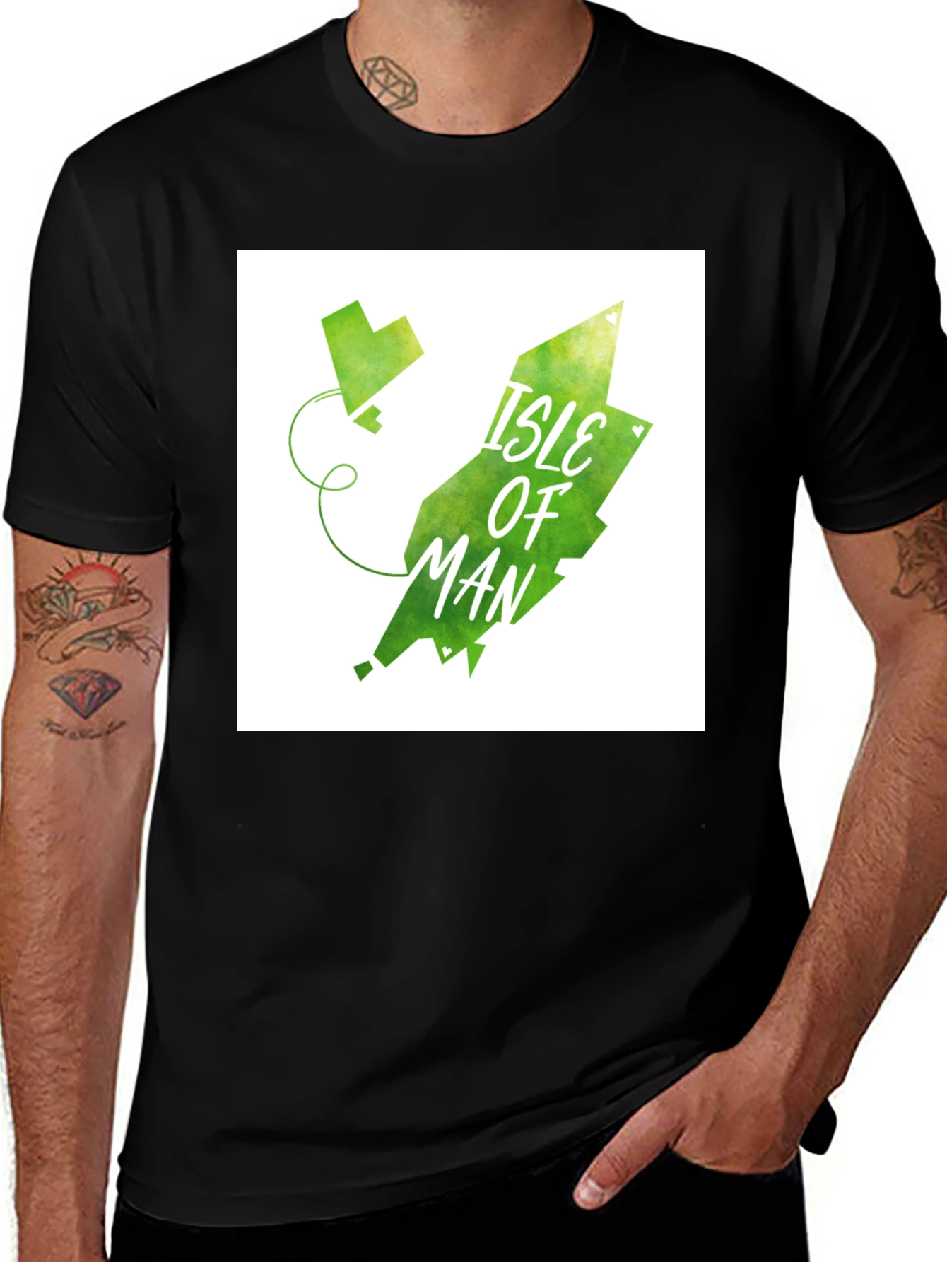 Isle of Man T-Shirt - Green Island Design