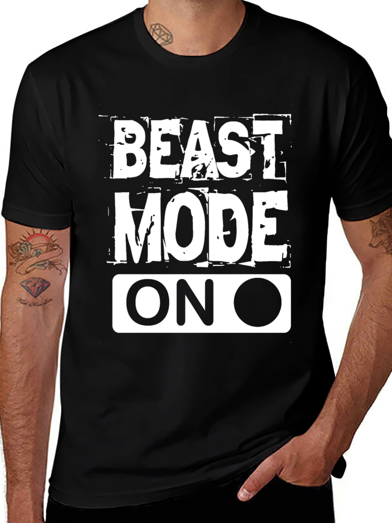 Variant 24 of Beast Mode ON Black Graphic T-Shirt
