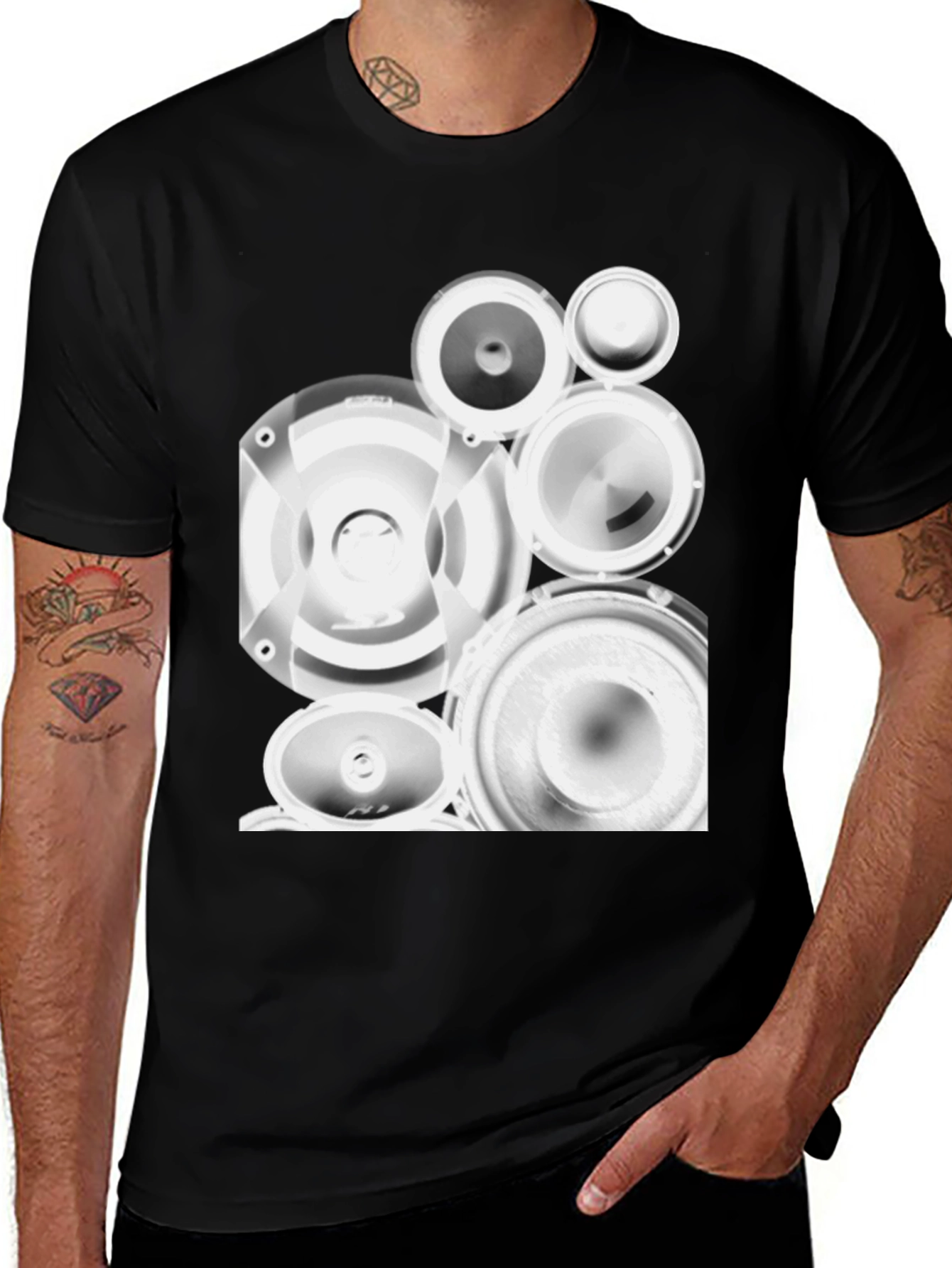 Speaker Stack Graphic Tee - Black Unisex T-Shirt
